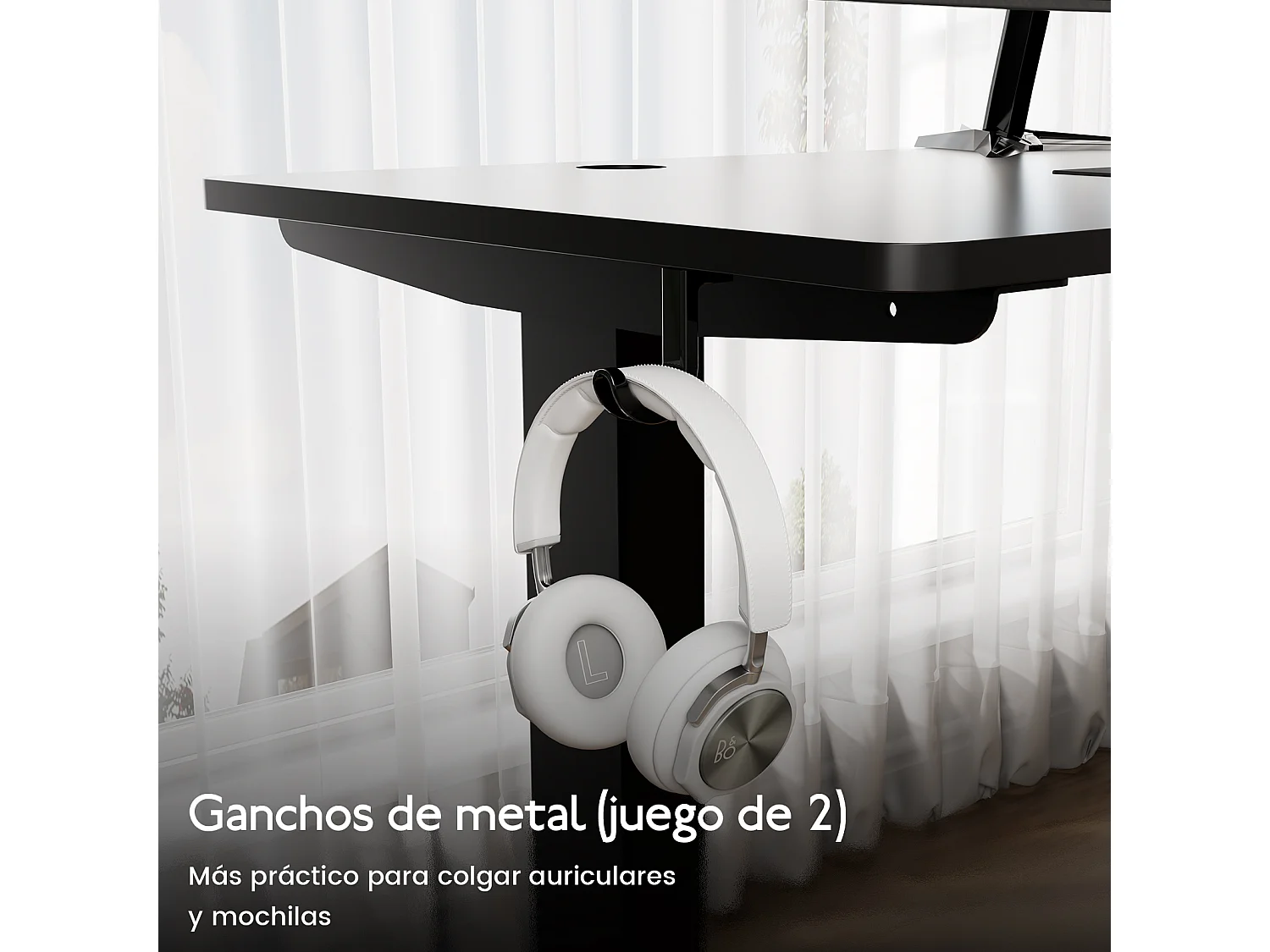 Escritorio eléctrico ajustable HOMAVO 160x80 cm – Función memoria y anti-colisión – Ideal para teletrabajo – Color negro