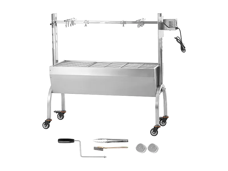 Rotisserie-Grill SucceBuy Drehspießgrill für Köstliche Braten, Er Verfügt über einen 52-W-Elektromotor und eine Robuste Konstruktion