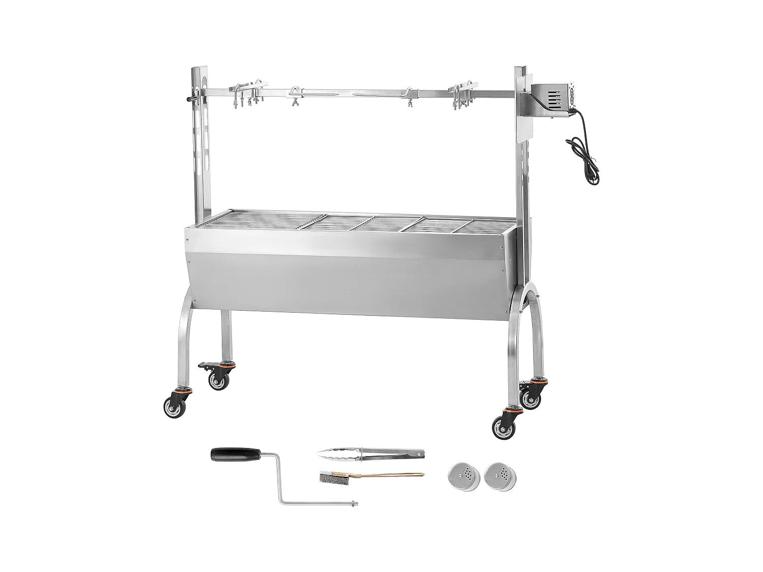 Barbecue à Rôtisserie, Rôtisserier électrique avec Moteur Puissant, Fabriqué en Acier Inoxydable Durable