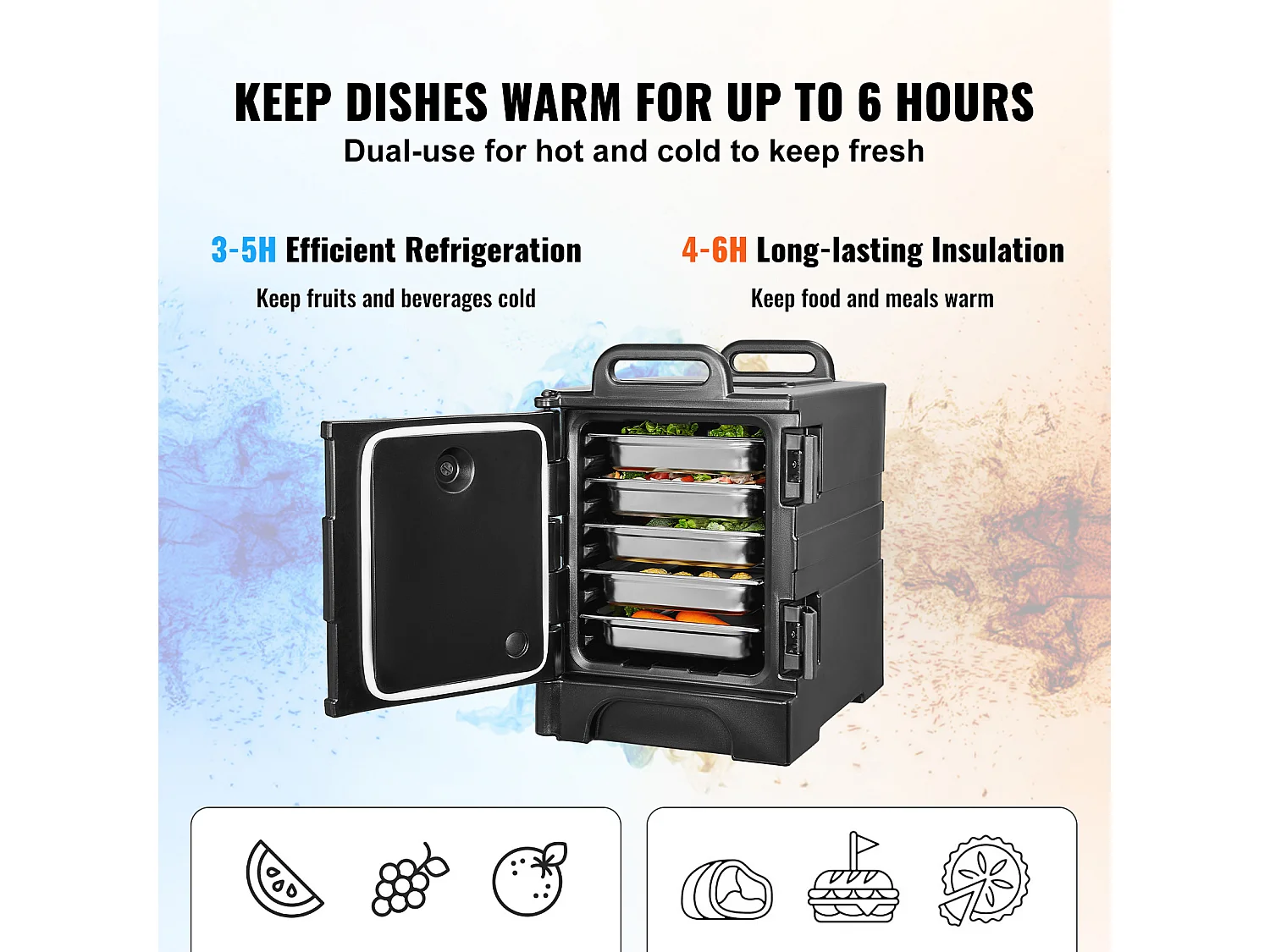 Geisoleerde Transportbox SucceBuy, Voedselbakhouder 77 L, voor Catering, Restaurants, Kantines