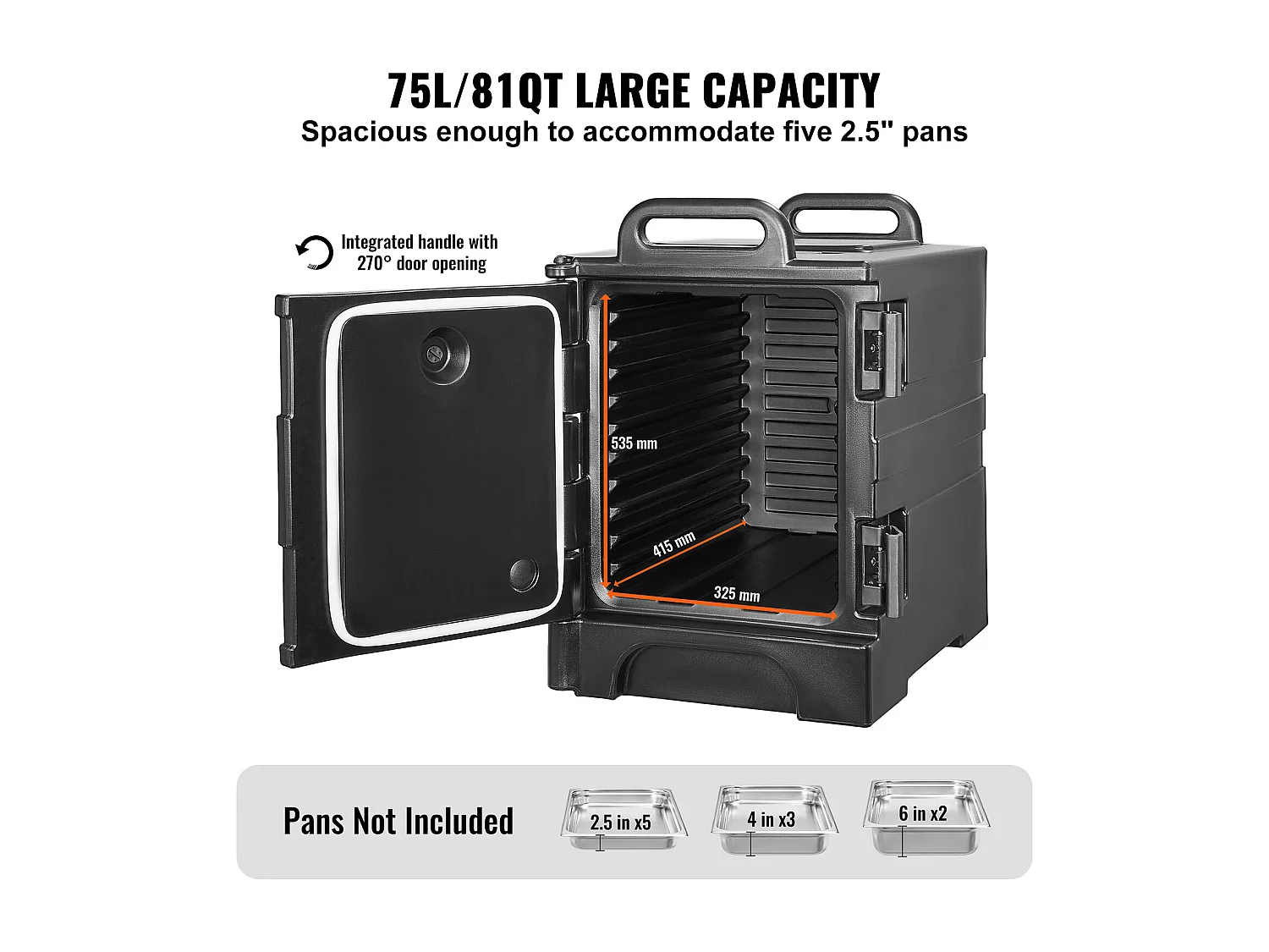 Geisoleerde Transportbox SucceBuy, Voedselbakhouder 77 L, voor Catering, Restaurants, Kantines