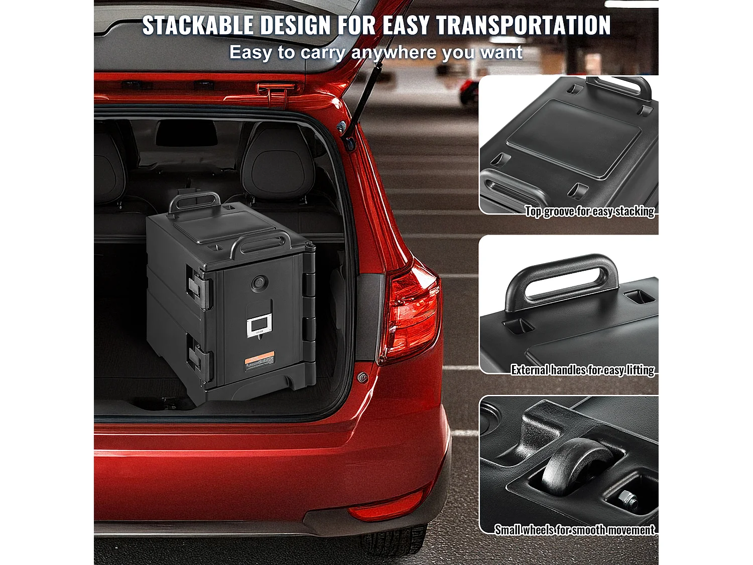 Geisoleerde Transportbox SucceBuy, Voedselbakhouder 77 L, voor Catering, Restaurants, Kantines