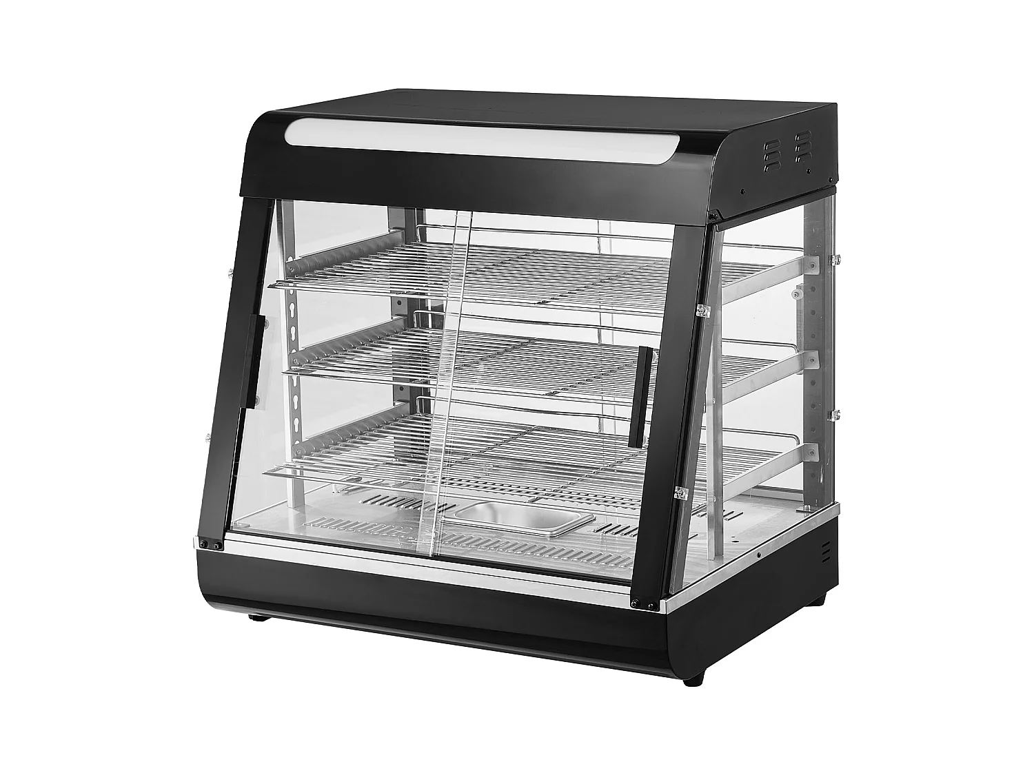 Vitrine Chauffante SucceBuy, Armoire à Pizza Commerciale à 3 Niveaux, pour Réchauffeur de Nourriture avec Lumière