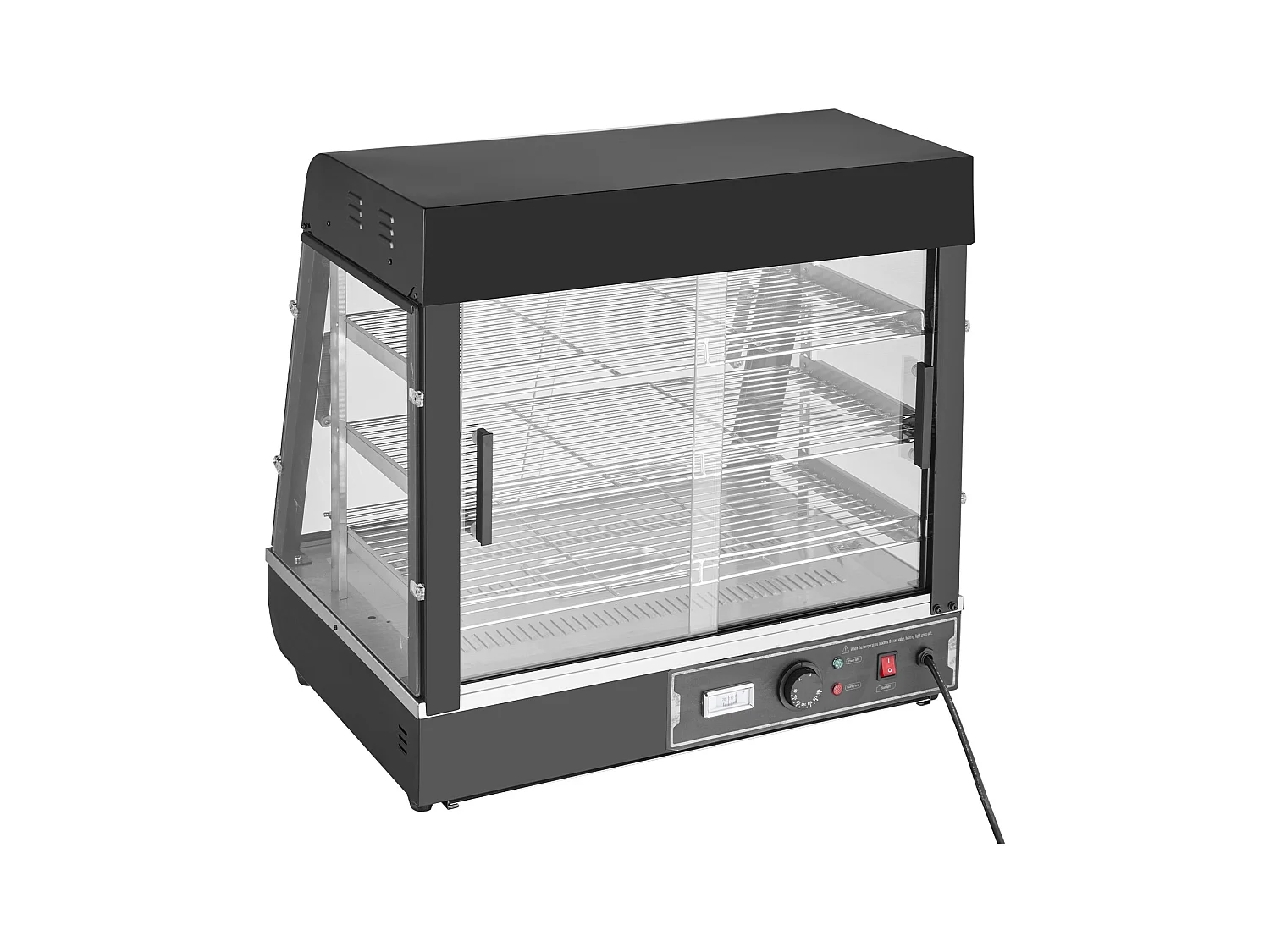 Vitrine Chauffante SucceBuy, Armoire à Pizza Commerciale à 3 Niveaux, pour Réchauffeur de Nourriture avec Lumière