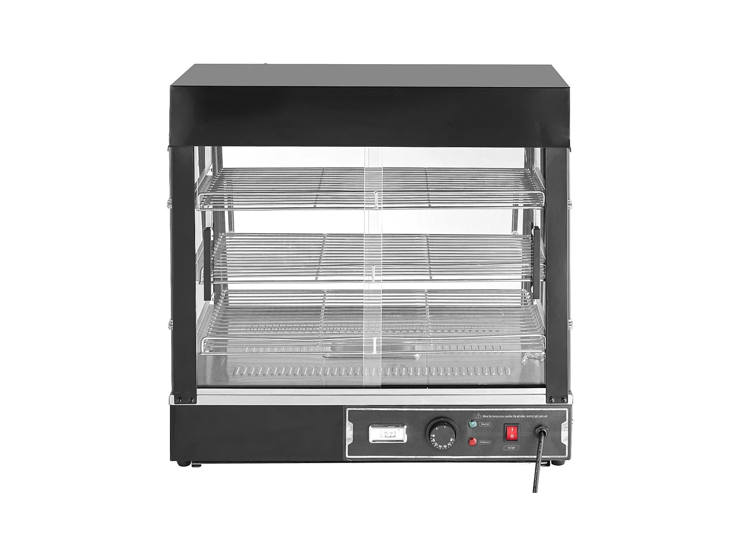 Vitrine Chauffante SucceBuy, Armoire à Pizza Commerciale à 3 Niveaux, pour Réchauffeur de Nourriture avec Lumière