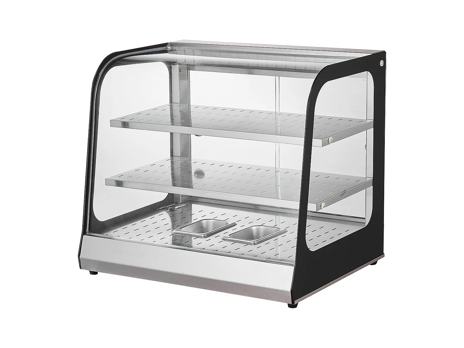 Vitrine Chauffante SucceBuy, Présentoir de Comptoir Chauffant Commercial à 2 Niveaux avec Pince pour Pizza, Contrôle de la Température de 30 ℃ à 85 ℃