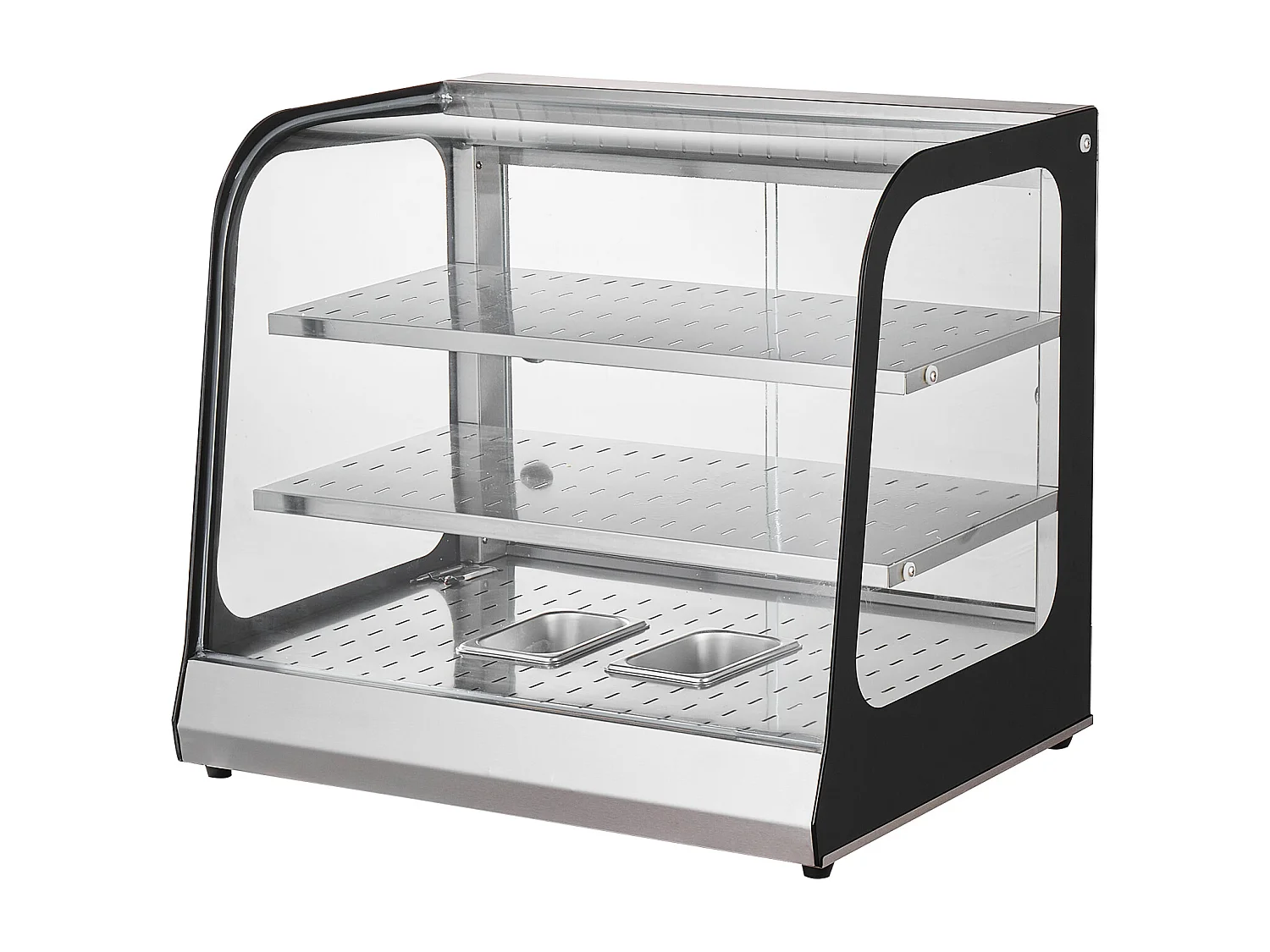 Vitrine Chauffante SucceBuy, Présentoir de Comptoir Chauffant Commercial à 2 Niveaux avec Pince pour Pizza, Contrôle de la Température de 30 ℃ à 85 ℃