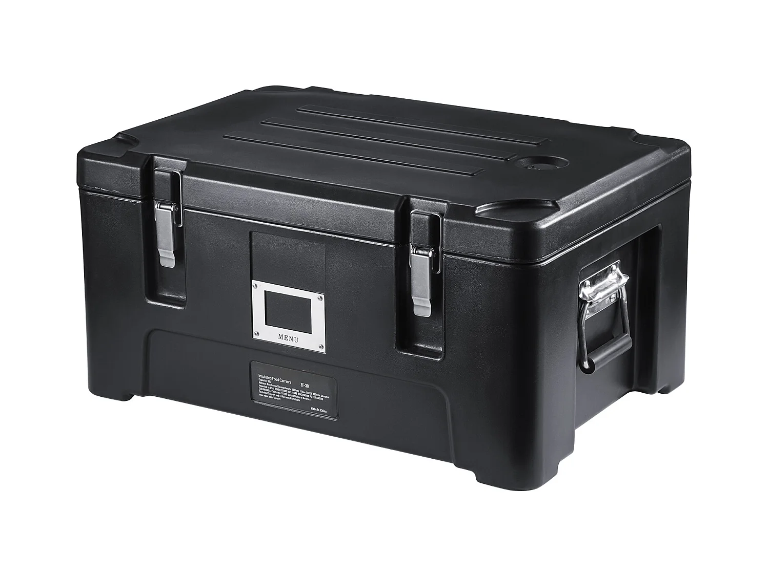 Boîte de Transport Isolé SucceBuy, Porte-Plateau Isolé, Chargement Supérieur Empilable de 34 L, avec 3 poêles, noir