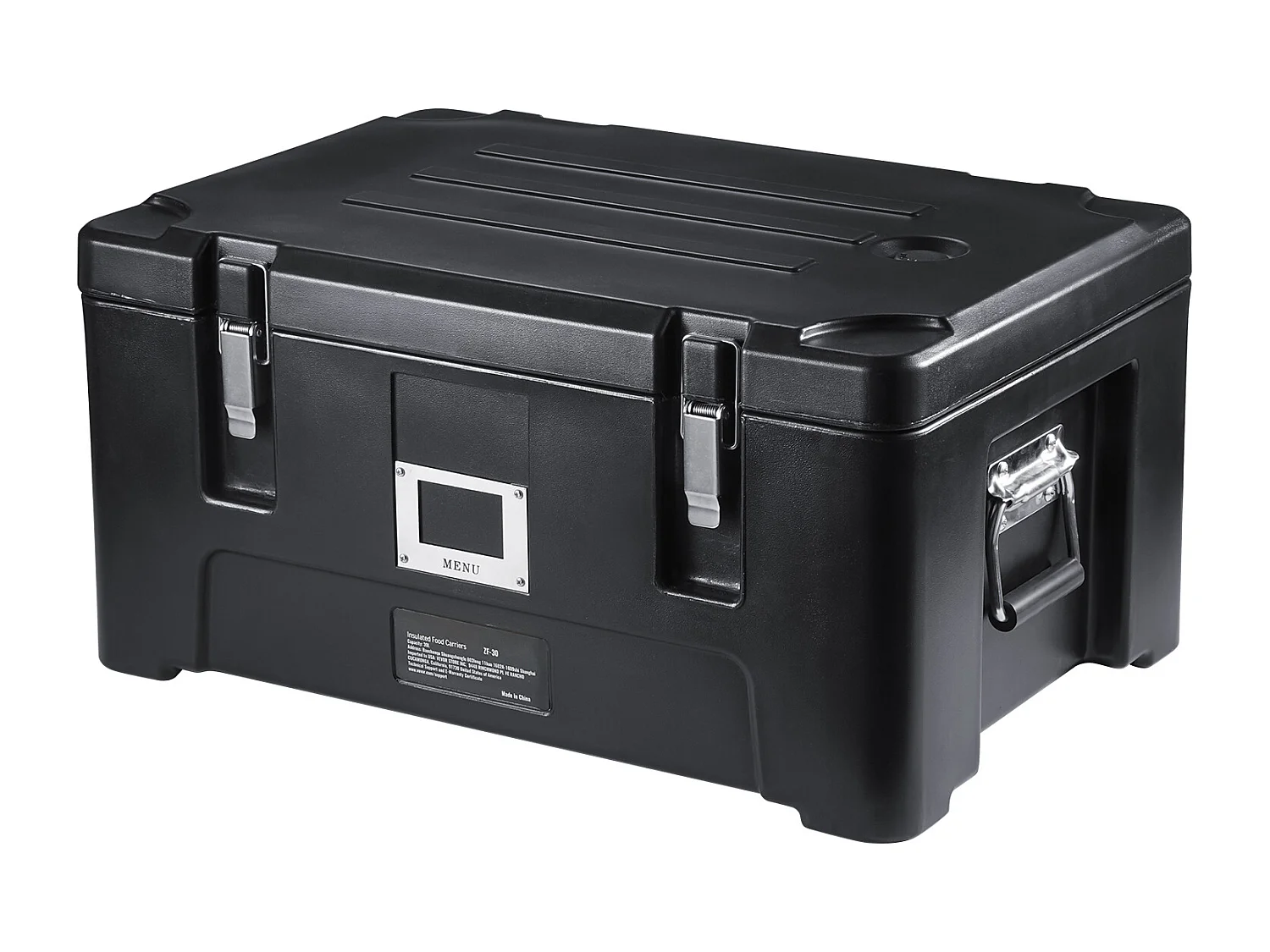 Geisoleerde Transportbox SucceBuy, Geisoleerd Bordhouder, Stapelbaar Bovenlaad 34 L, met 3 Pannen, Zwart