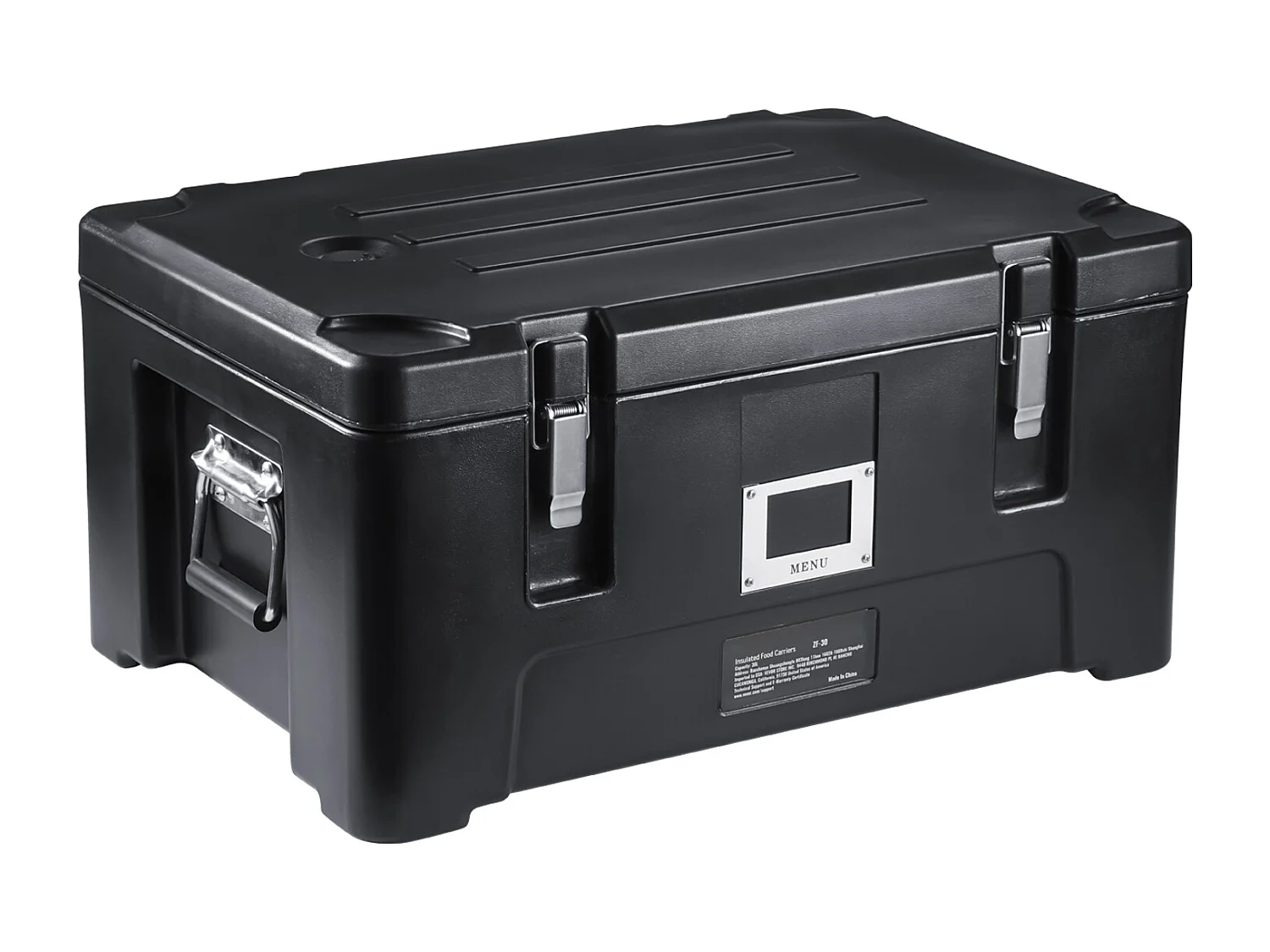 Geisoleerde Transportbox SucceBuy, Geisoleerd Bordhouder, Stapelbaar Bovenlaad 34 L, met 3 Pannen, Zwart