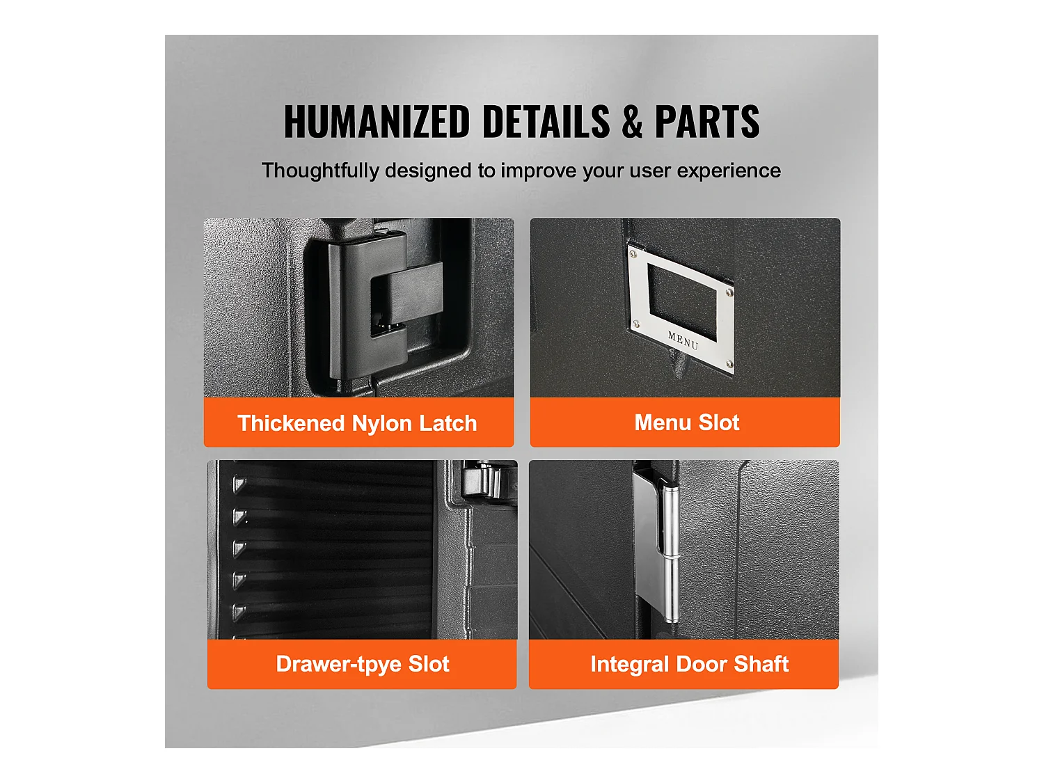Boîte de Transport Isolé SucceBuy, Bacs à Nourriture Isolés à Chargement Frontal avec Roulettes 103 L ,Noir