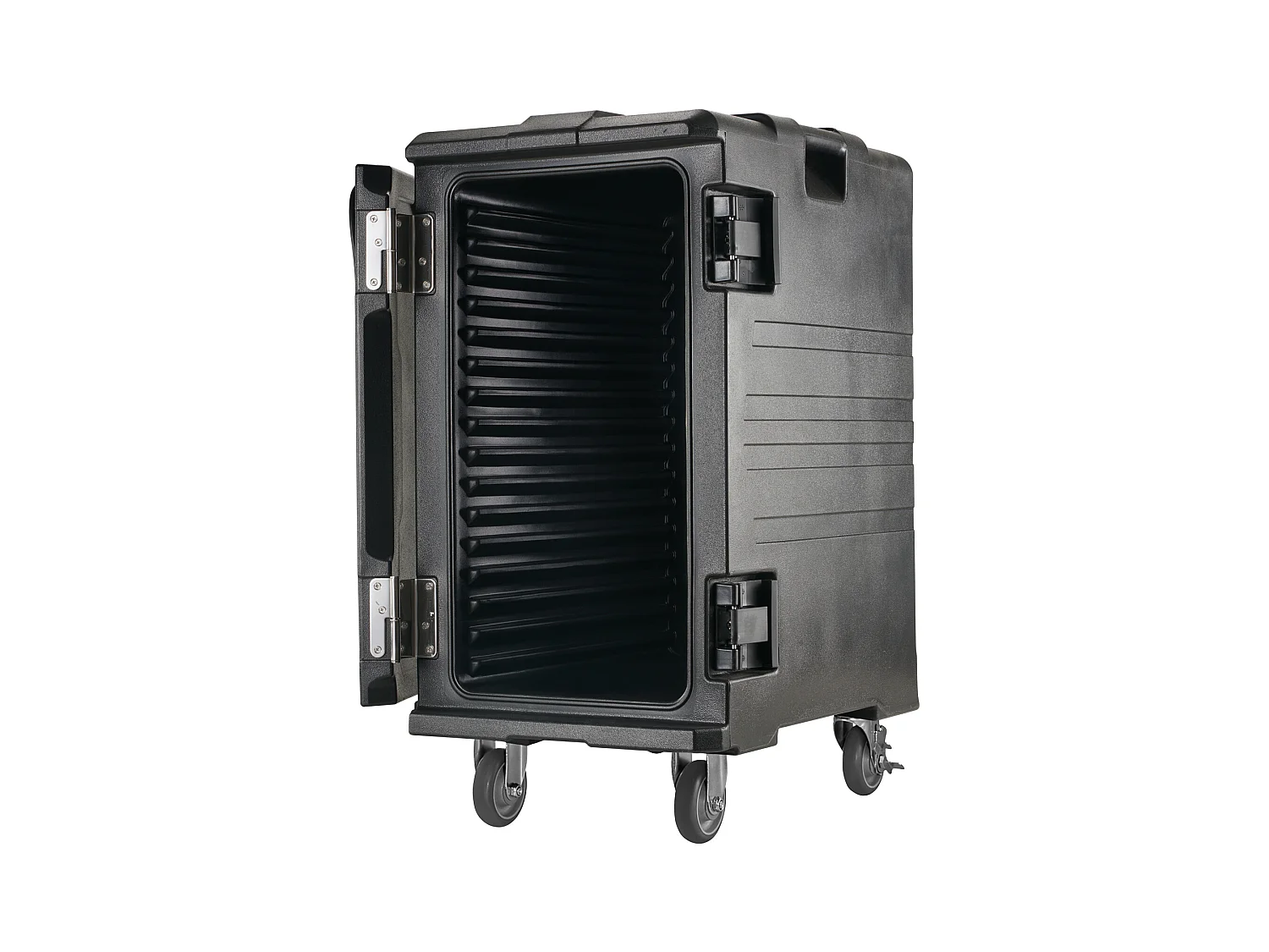 Boîte de Transport Isolé SucceBuy, Bacs à Nourriture Isolés à Chargement Frontal avec Roulettes 103 L ,Noir