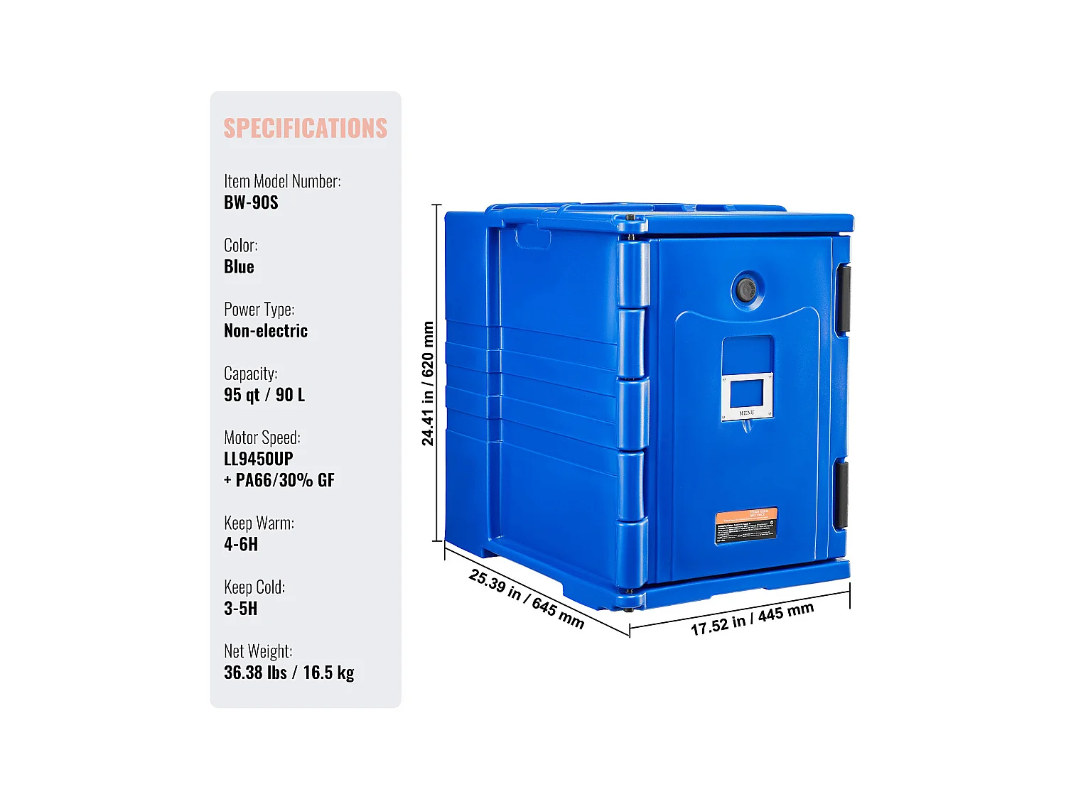 Boîte de Transport Isolé SucceBuy, Bacs à Nourriture Isolés, Empilable, pour la Restauration, 90 L