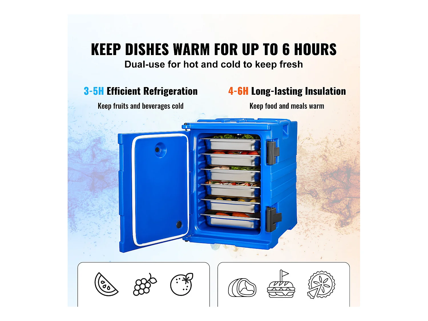 Boîte de Transport Isolé SucceBuy, Bacs à Nourriture Isolés, Empilable, pour la Restauration, 90 L