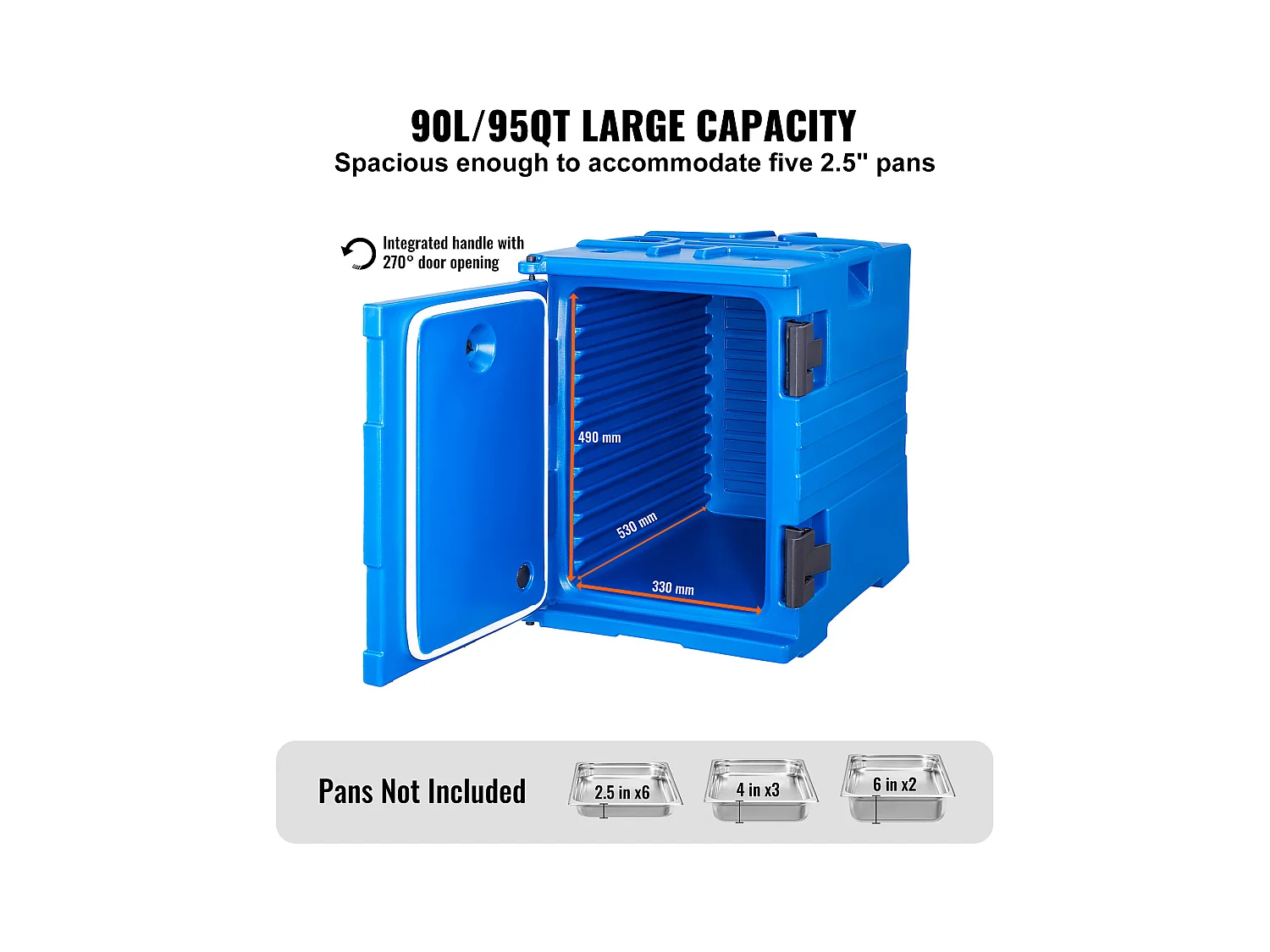 Boîte de Transport Isolé SucceBuy, Bacs à Nourriture Isolés, Empilable, pour la Restauration, 90 L
