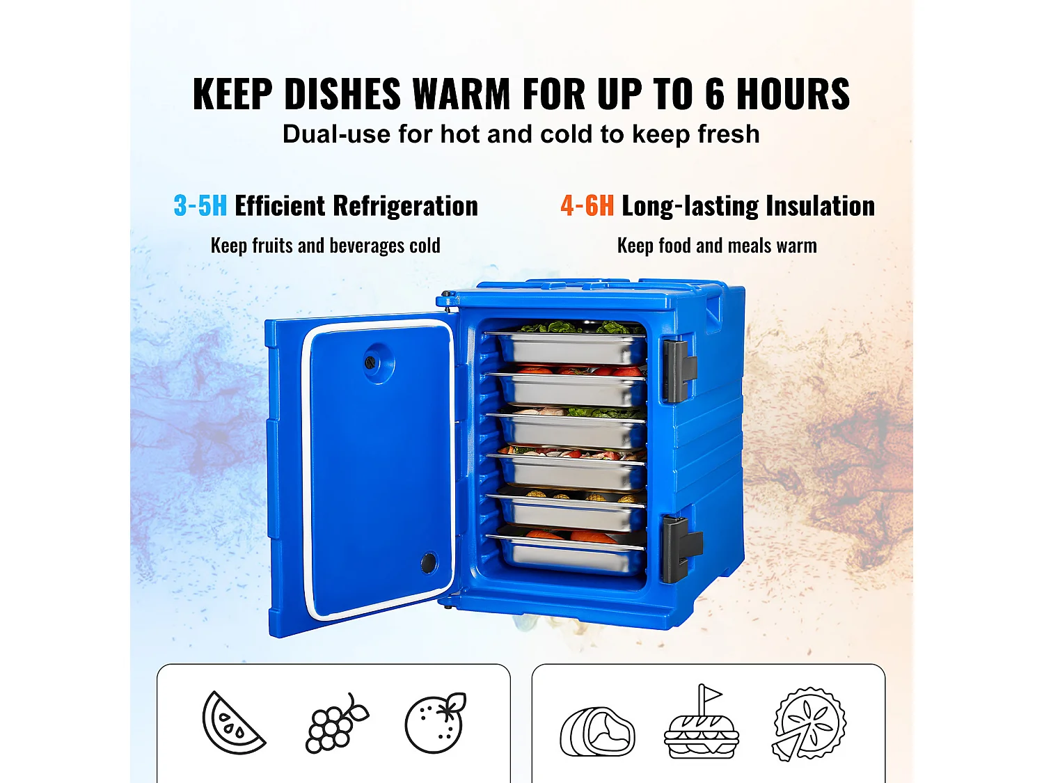 Scatola di Trasporto Isolato SucceBuy, Bacchette Alimentari Isolate, Pileabile, per Ristorazione, 90 L