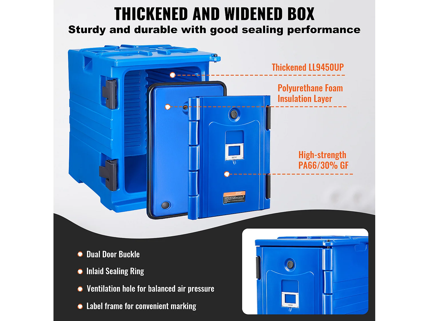 Scatola di Trasporto Isolato SucceBuy, Bacchette Alimentari Isolate, Pileabile, per Ristorazione, 90 L