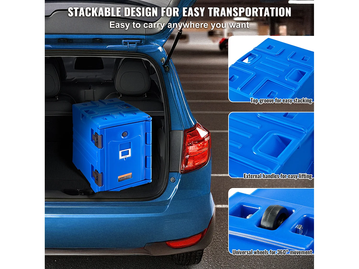 Scatola di Trasporto Isolato SucceBuy, Bacchette Alimentari Isolate, Pileabile, per Ristorazione, 90 L