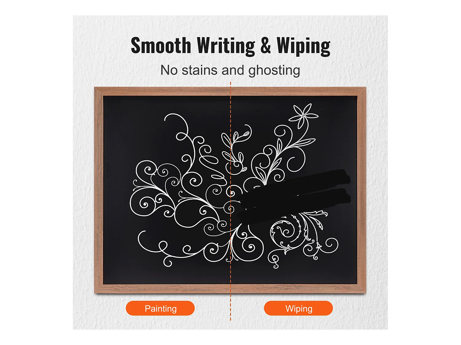 Tableau à Craie SucceBuy Panneau de Mariage Magnétique en Bois Rustique avec Cadre en Bois 89 x 117 cm