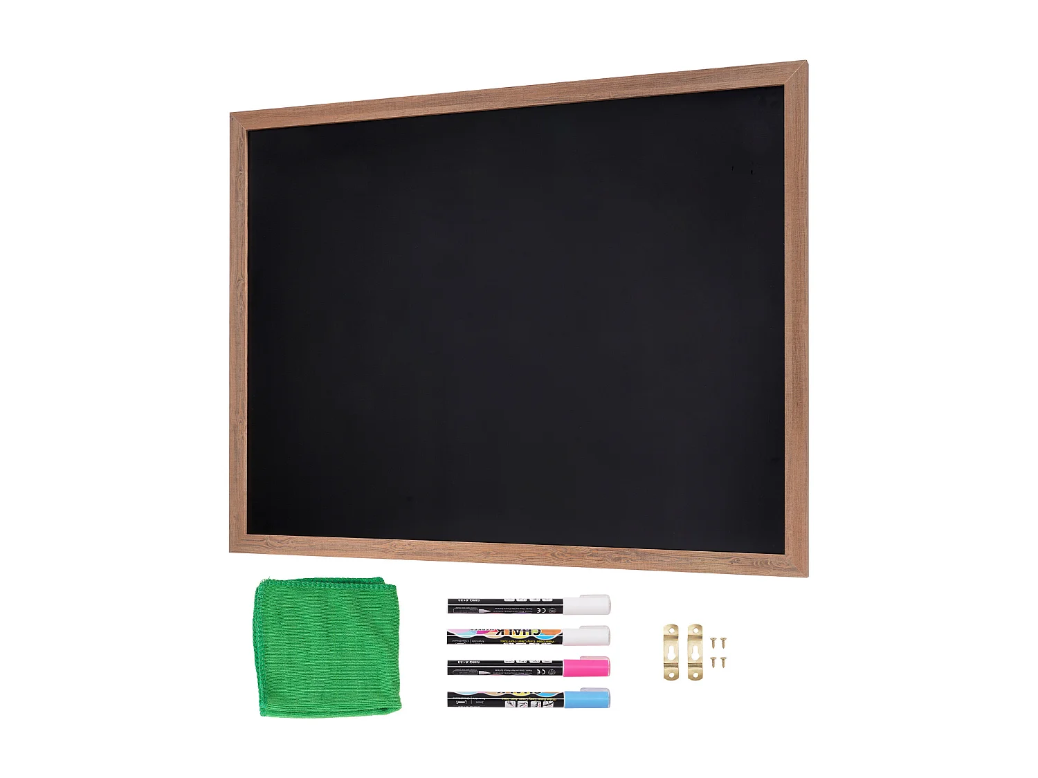 Schoolbord SucceBuy Rustiek Houten Magnetisch Trouwbord met Houten Frame 89 x 117 cm