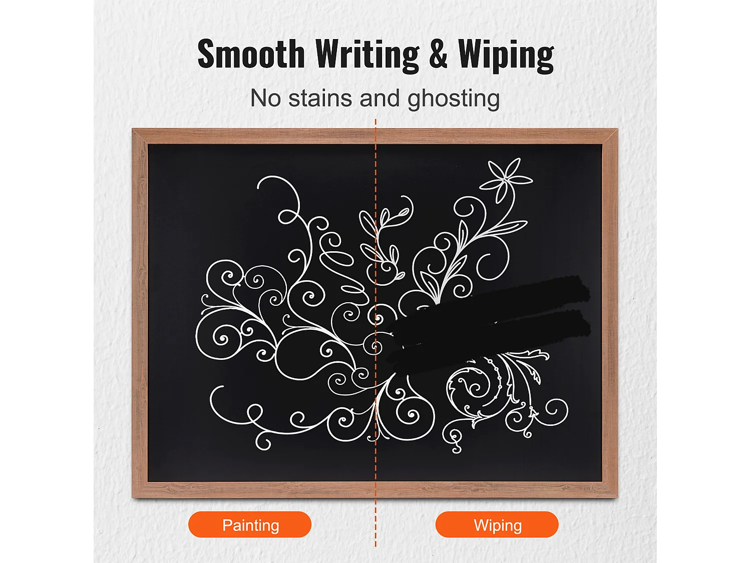 Schoolbord SucceBuy Rustiek Houten Magnetisch Trouwbord met Houten Frame 89 x 117 cm