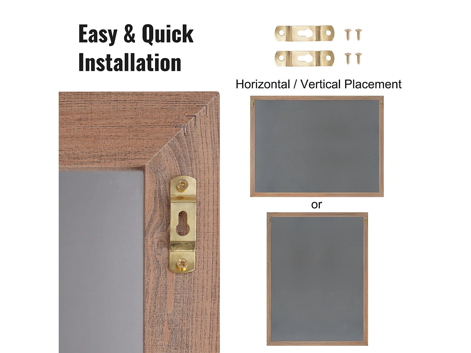 Schoolbord SucceBuy Rustiek Houten Magnetisch Trouwbord met Houten Frame 89 x 117 cm