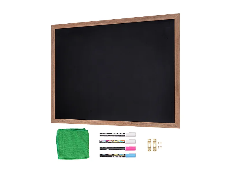 Schoolbord SucceBuy Rustiek Houten Magnetisch Trouwbord met Houten Frame 89 x 117 cm