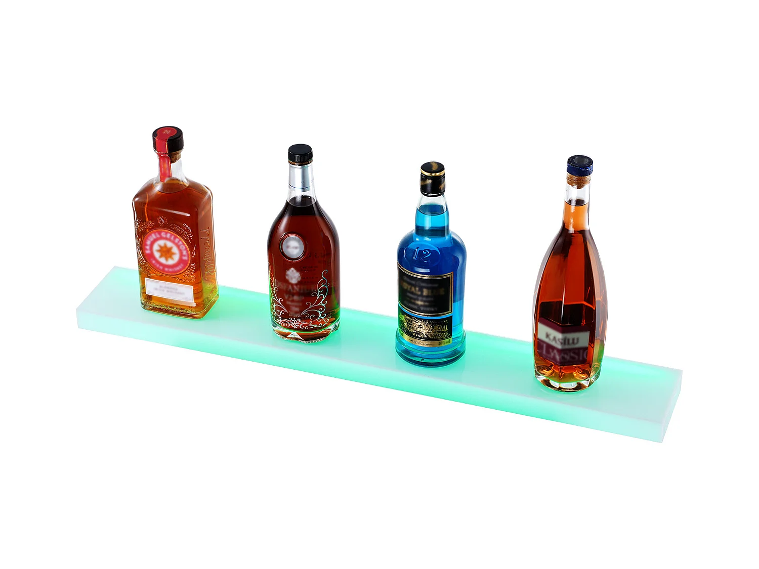 Présentoir de Bouteilles d'Alcool SucceBuy, Éclairé par LED en 1 Étapes, Étagère de Bar 76,2 cm, Contrôle RF et Application