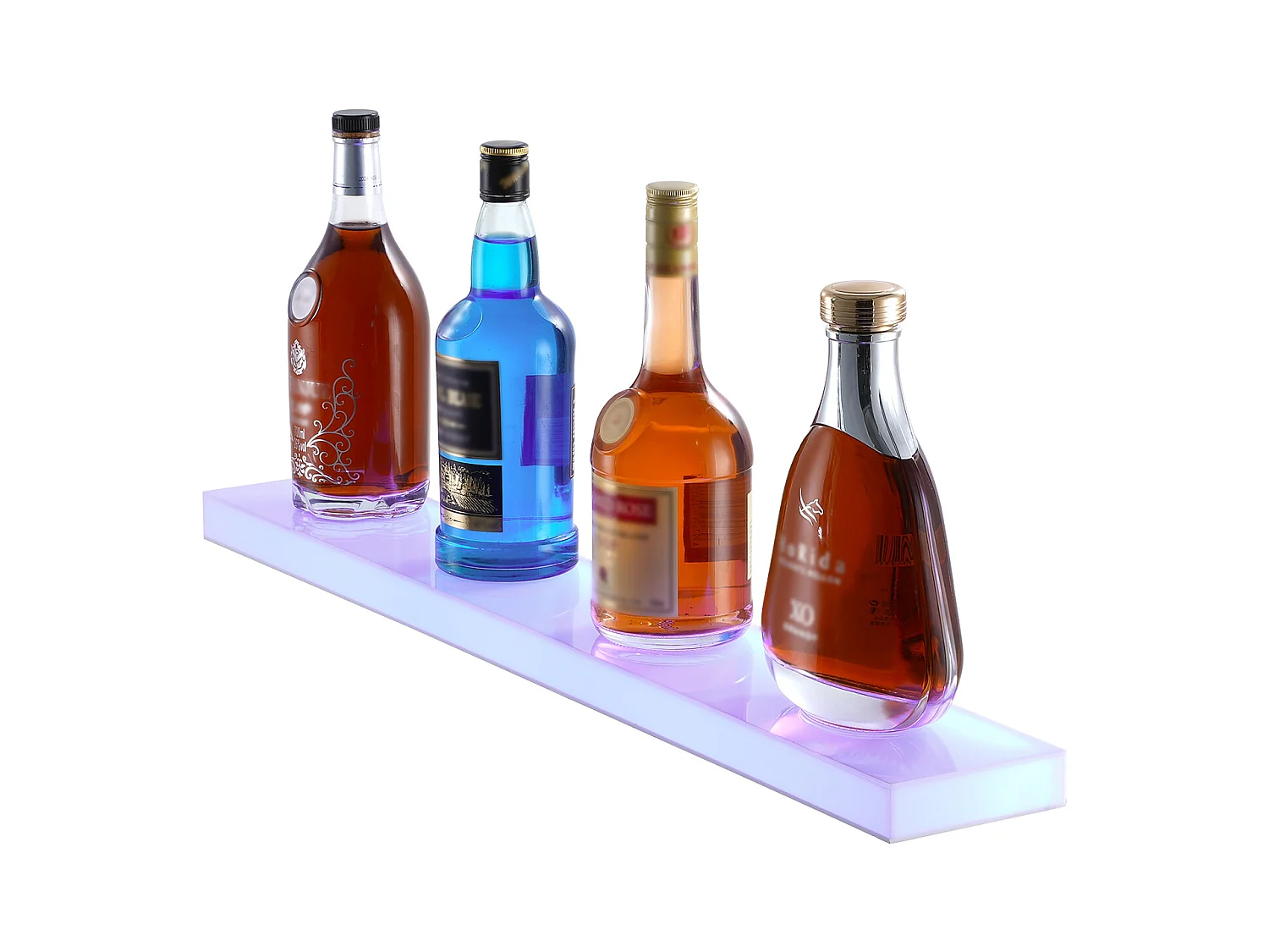 Présentoir de Bouteilles d'Alcool SucceBuy, Éclairé par LED en 1 Étapes, Étagère de Bar 76,2 cm, Contrôle RF et Application