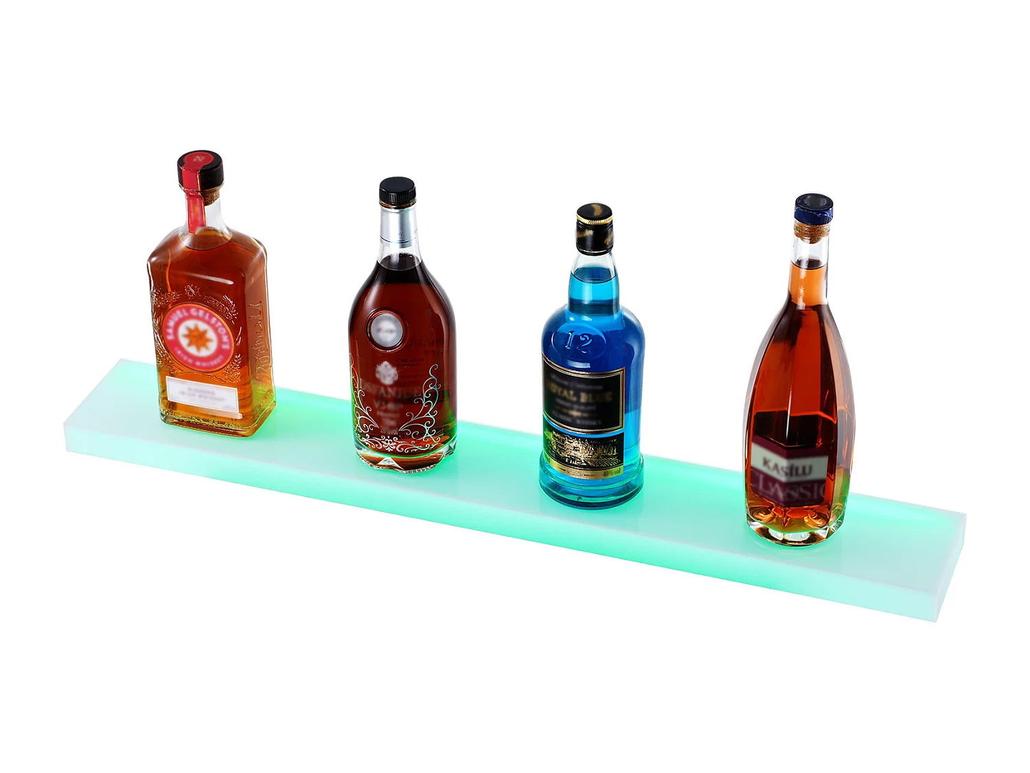 Espositore per Bottiglie di Alcolici SucceBuy, Illuminato a LED in 1 Livelli, Ripiano da Bar 76,2 cm, Controllo RF e App