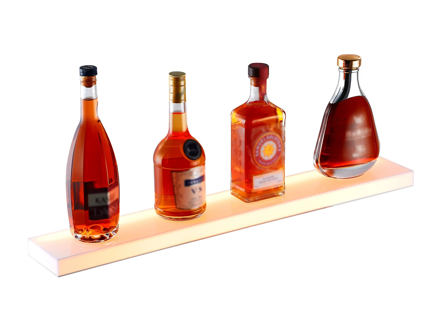 Espositore per Bottiglie di Alcolici SucceBuy, Illuminato a LED in 1 Livelli, Ripiano da Bar 76,2 cm, Controllo RF e App