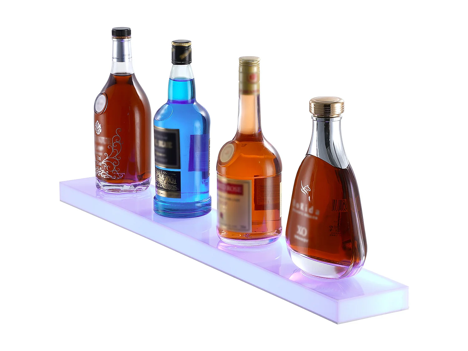 Espositore per Bottiglie di Alcolici SucceBuy, Illuminato a LED in 1 Livelli, Ripiano da Bar 76,2 cm, Controllo RF e App