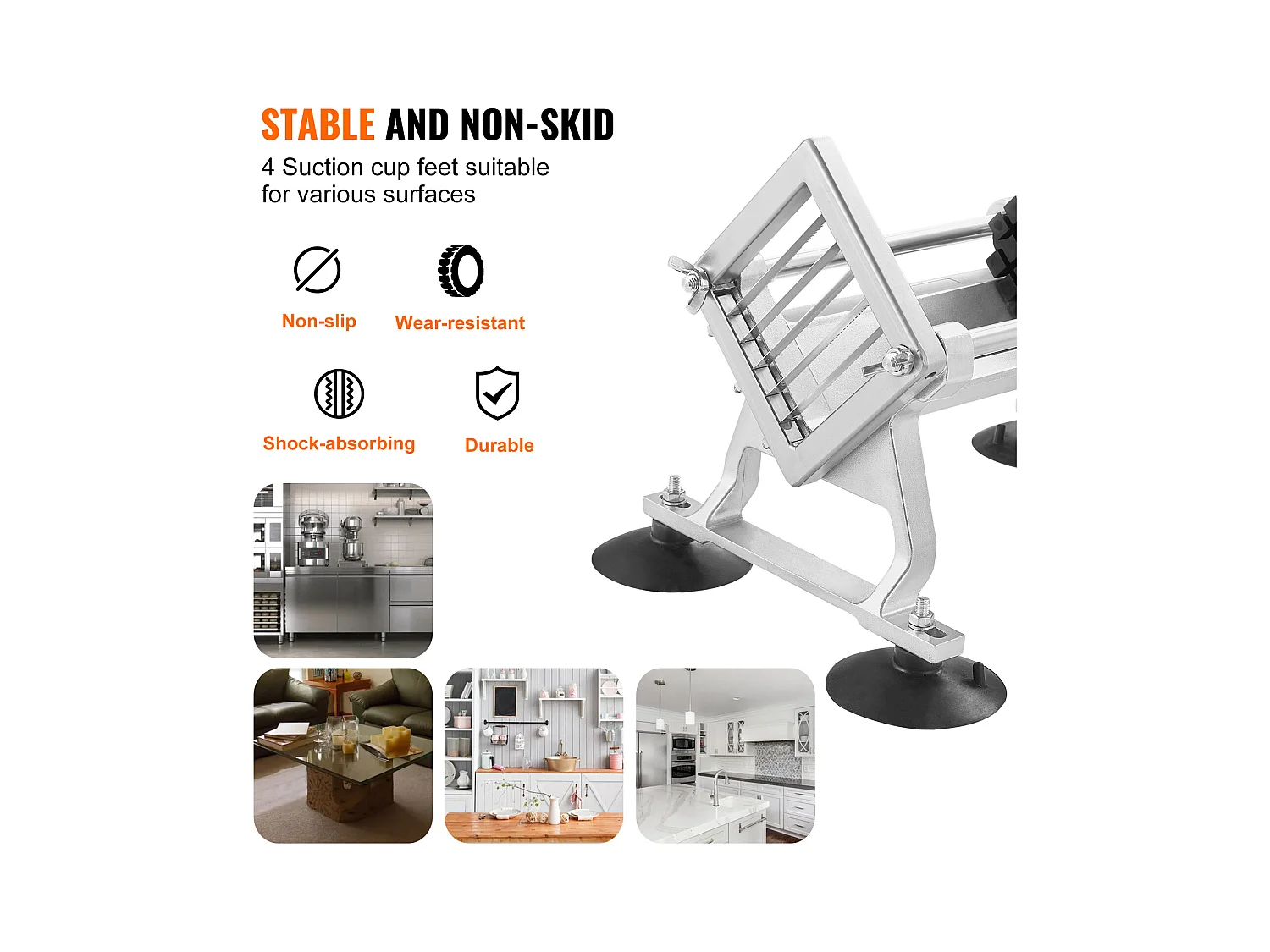 Trancheuse Manuelle SucceBuy 12,7 mm, Coupe-Légumes Commercial en Acier Inoxydable et Alliage d'Aluminium