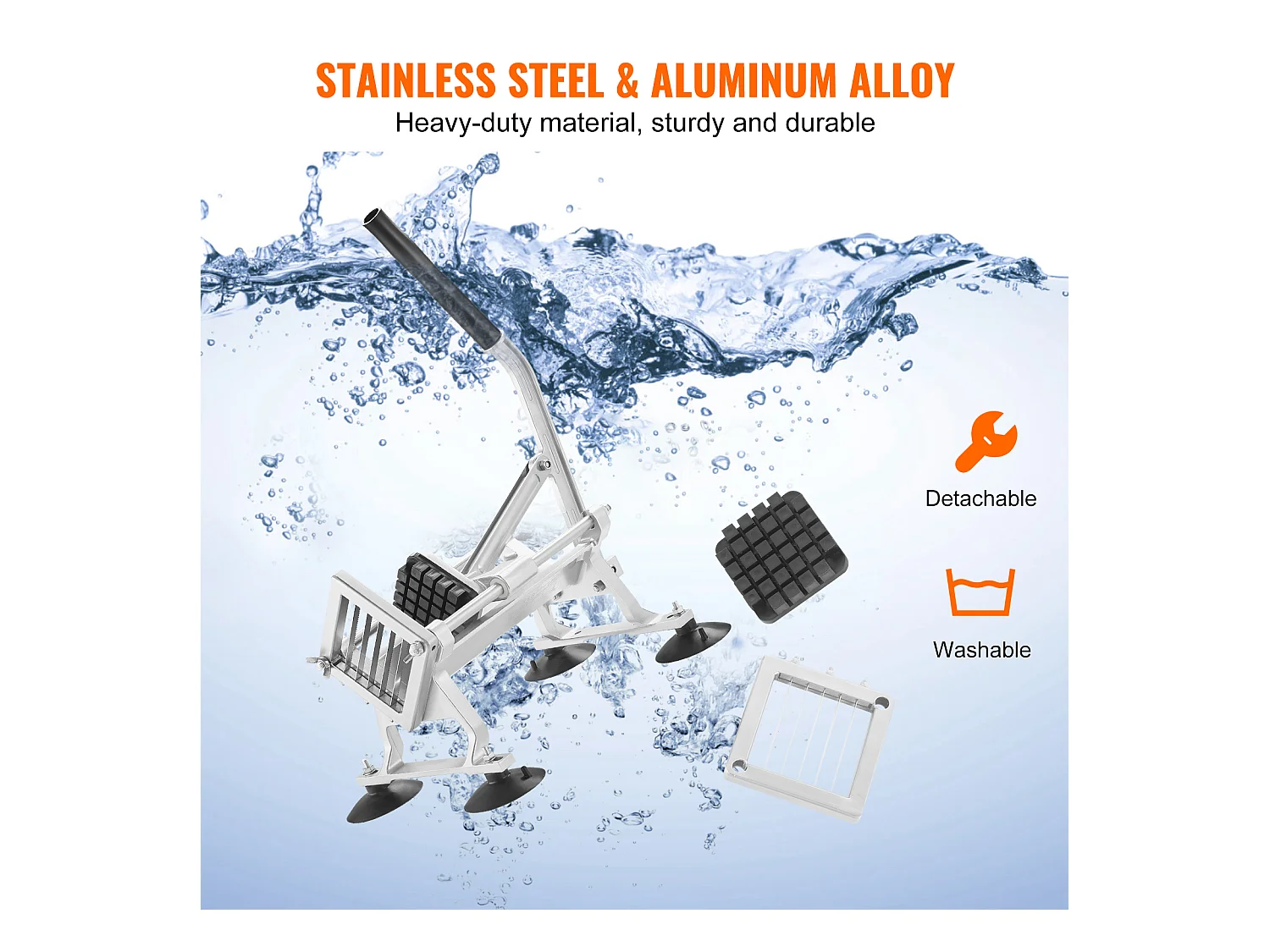 Trancheuse Manuelle SucceBuy 12,7 mm, Coupe-Légumes Commercial en Acier Inoxydable et Alliage d'Aluminium