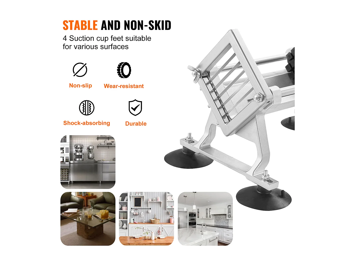 Trancheuse Manuelle SucceBuy 12,7 mm, Coupe-Légumes Commercial en Acier Inoxydable et Alliage d'Aluminium