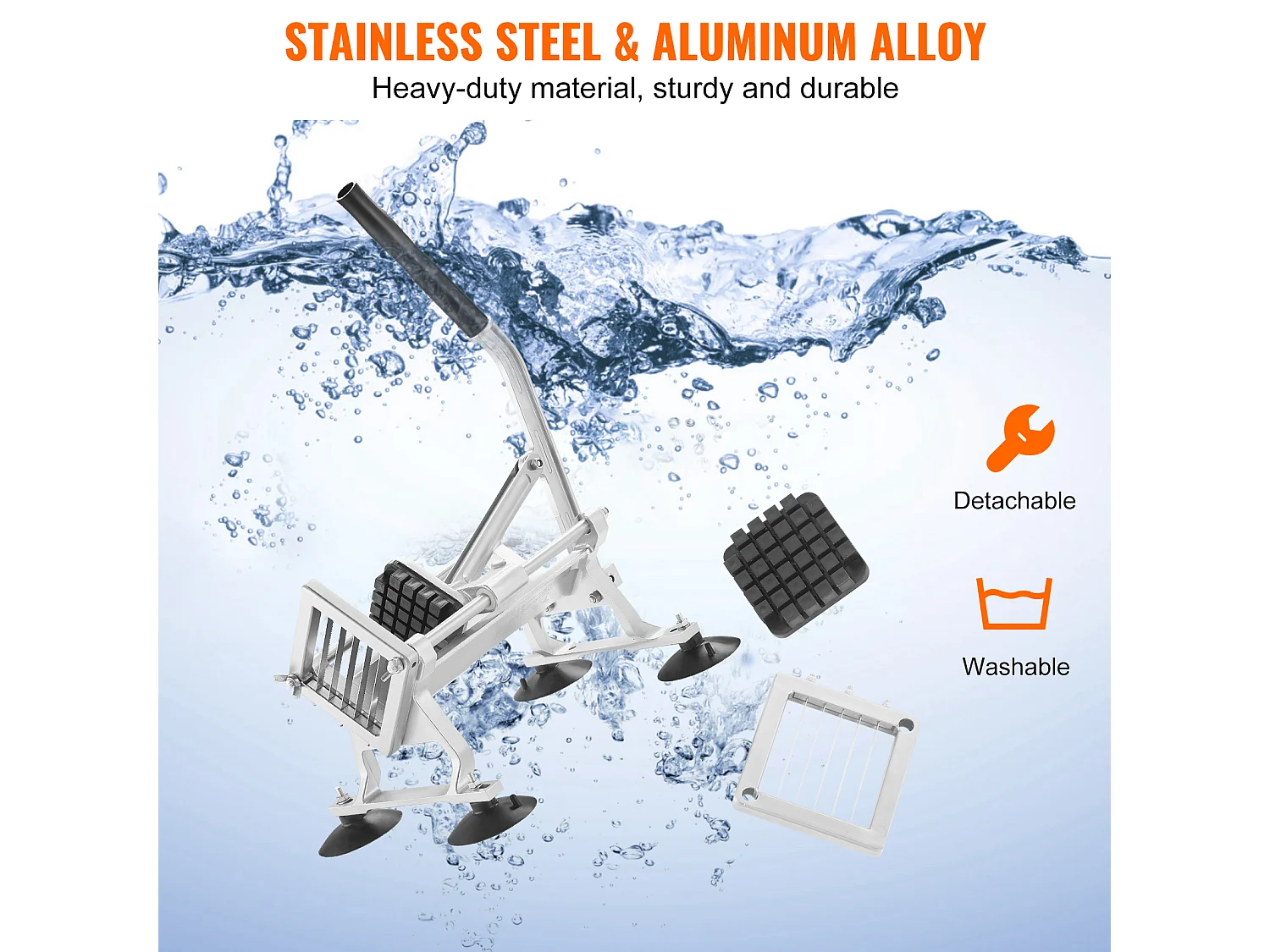 Trancheuse Manuelle SucceBuy 12,7 mm, Coupe-Légumes Commercial en Acier Inoxydable et Alliage d'Aluminium