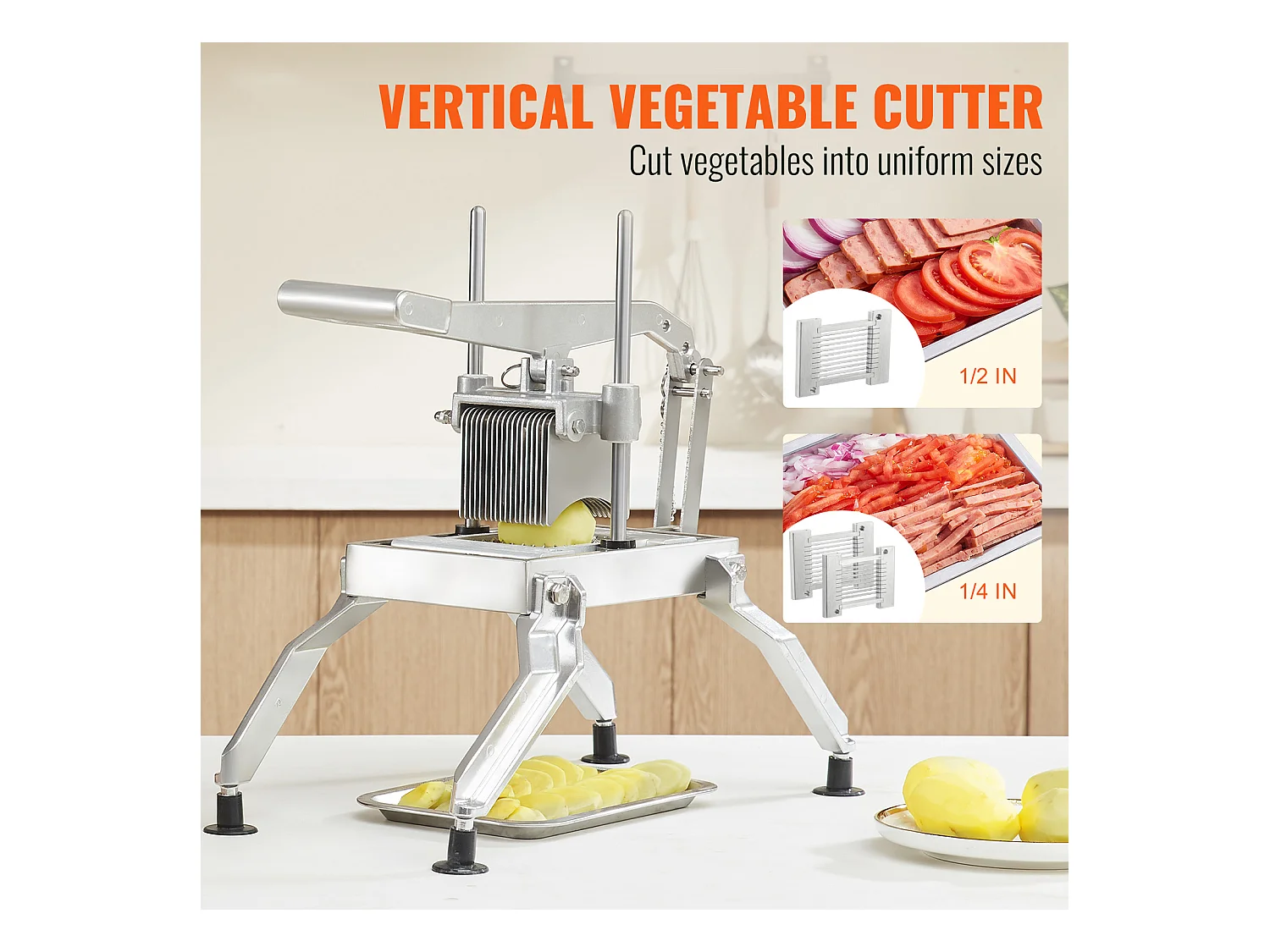 Tranchina Manuale SucceBuy 6,35 mm/12,7 mm, Taglia-Pomodori, Acciaio Inossidabile e Lega di Alluminio