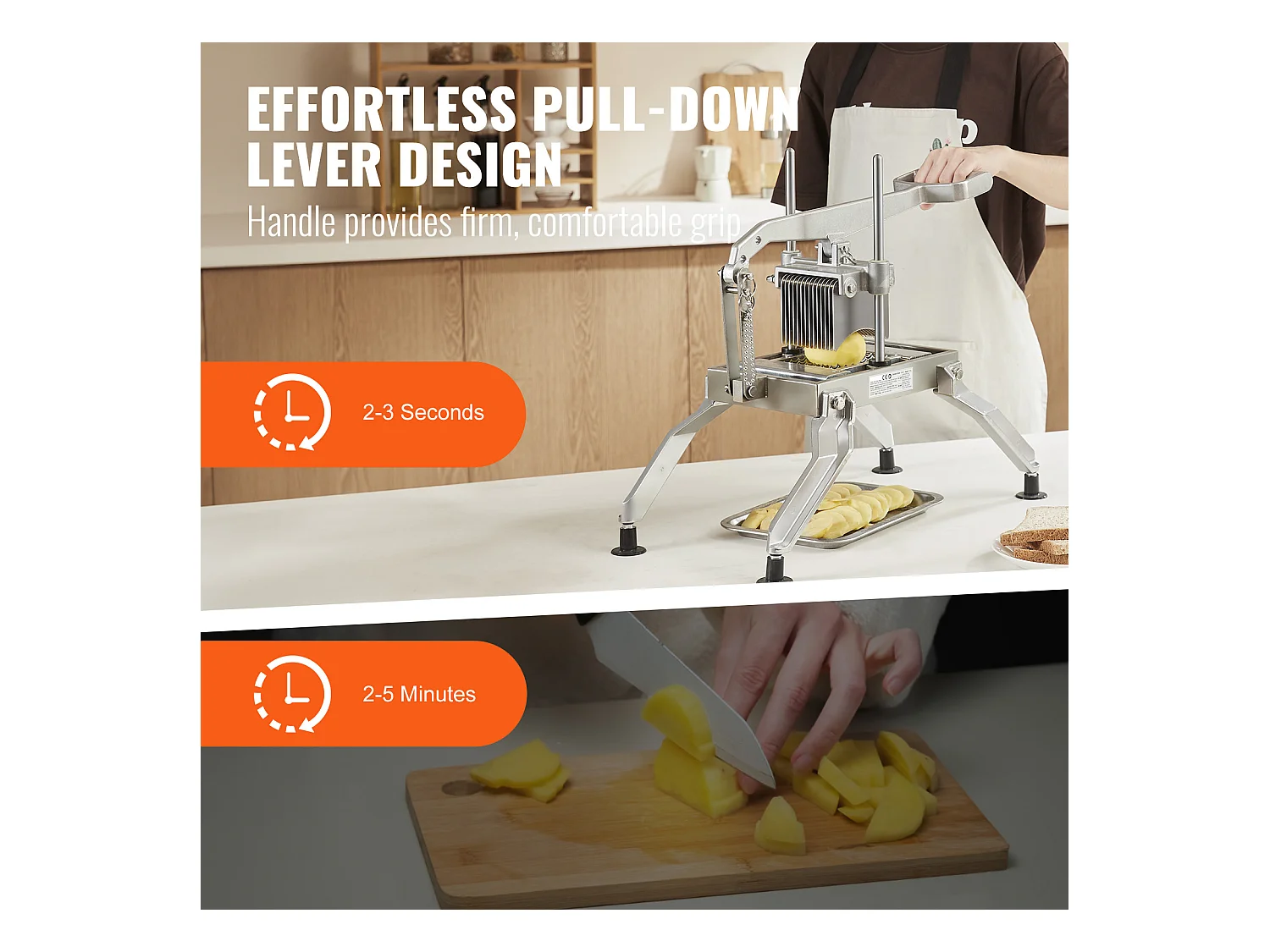 Tranchina Manuale SucceBuy 6,35 mm/12,7 mm, Taglia-Pomodori, Acciaio Inossidabile e Lega di Alluminio