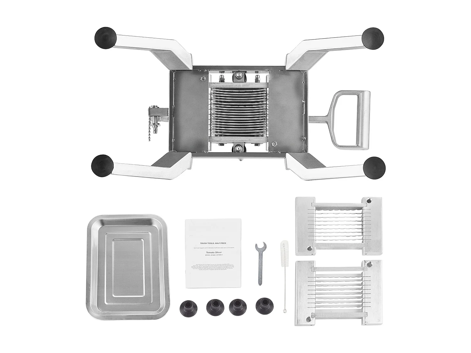 Trancheuse Manuelle SucceBuy 6,35 mm/12,7 mm, Coupe-Tomates, Acier Inoxydable et Alliage d'Aluminium