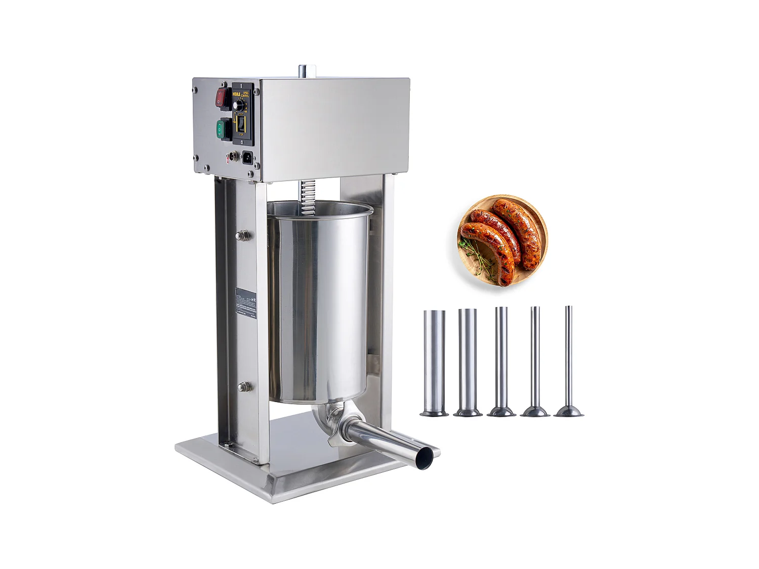 Poussoir à Saucisses Électrique SucceBuy, Poussoir à Viande Vertical, 12 L, Acier Inoxydable 304, pour les Applications Commerciales dans les Supermarchés