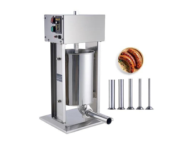 Empujador de Salchichas Eléctrico SucceBuy, Empujador de Carne Vertical, 12 L, Acero Inoxidable 304, para Aplicaciones Comerciales en Supermercados, Restaurantes
