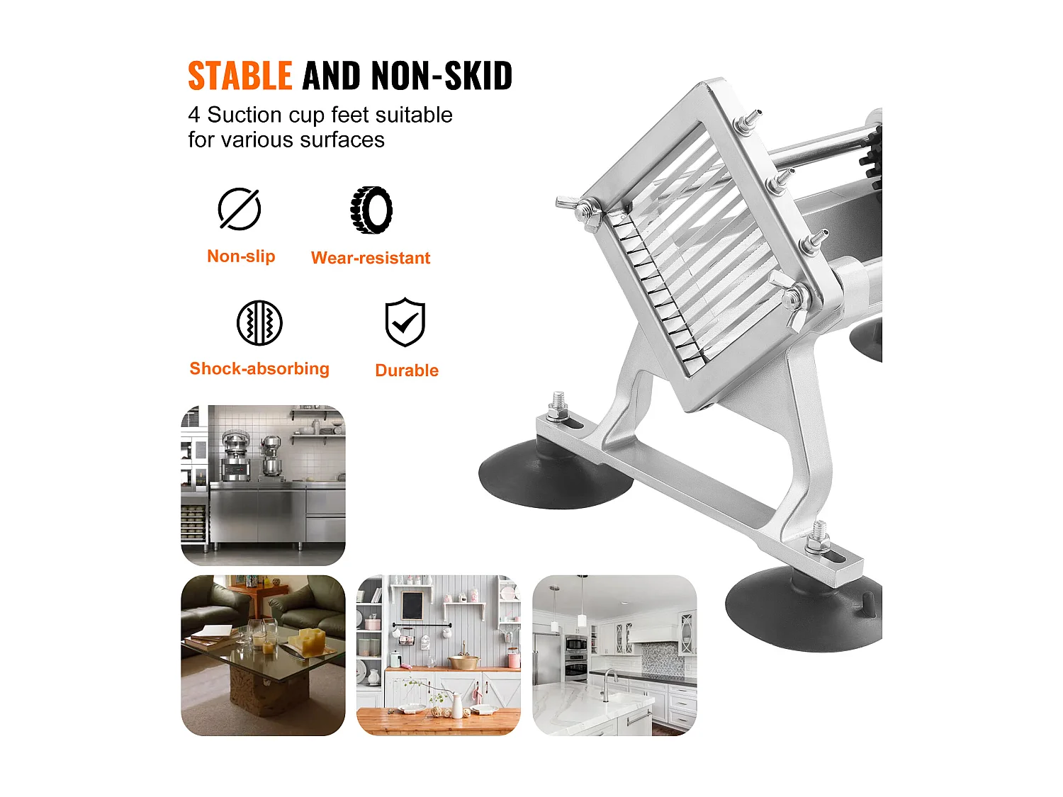 Trancheuse Manuelle SucceBuy 6,35 mm, Coupe-Légumes Commercial, Acier Inoxydable et Alliage d'Aluminium