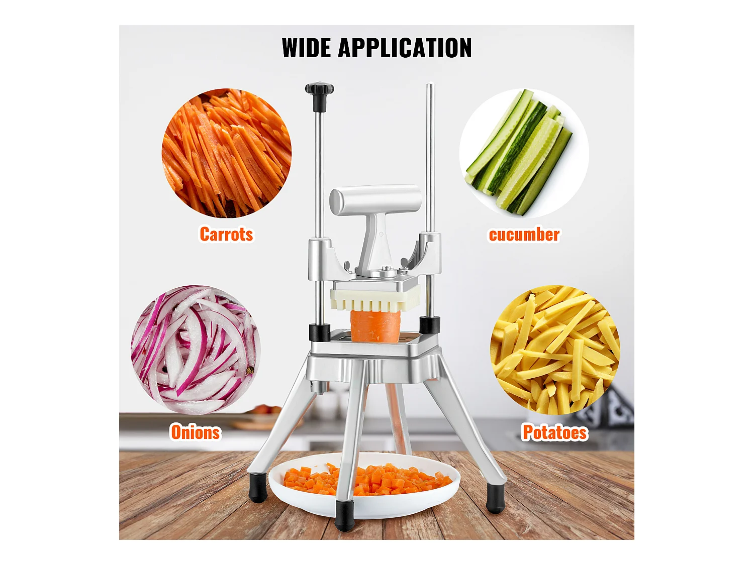 Krajalnica do Frytek i Warzyw 0,64 cm SucceBuy, Komercyjna Krajalnica i Siekacz do Owoców, Solidna Krajalnica do Frytek