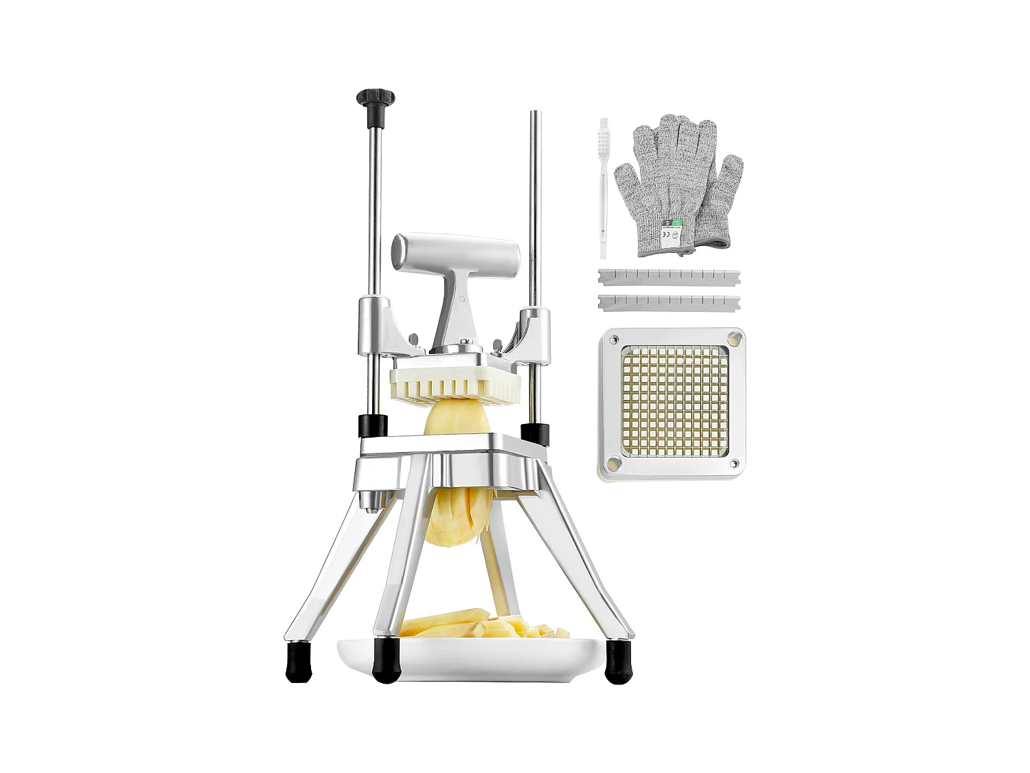 Pommes- und Gemüseschneider 0,64 cm SucceBuy, Gewerbliche Obst- und Gemüseschneidemaschine, Robuster Pommes-Schneider