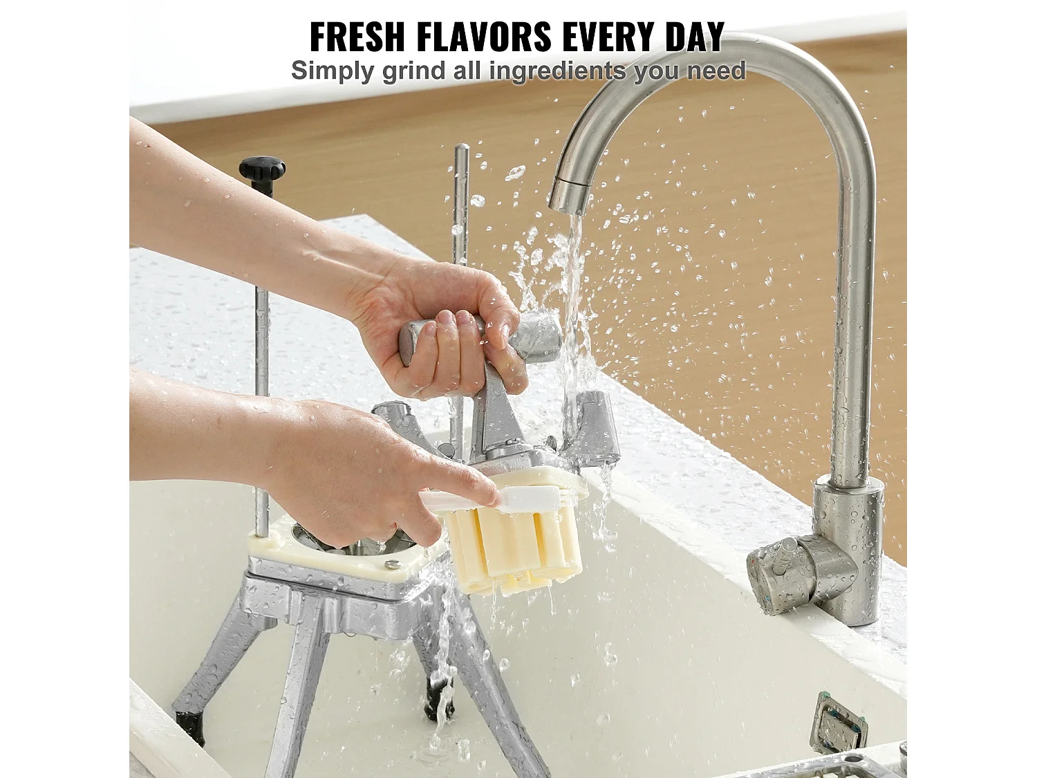 Coupe-Frites et Légumes 0.64cm SucceBuy, Trancheuse et Hachoir à Fruits Commerciaux, Coupe-Frites Robuste