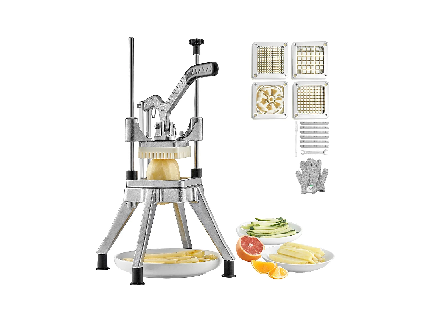 Commerciële Friet- en Groentehakker SucceBuy met 4 Messen – Groente- en Fruit Snijder