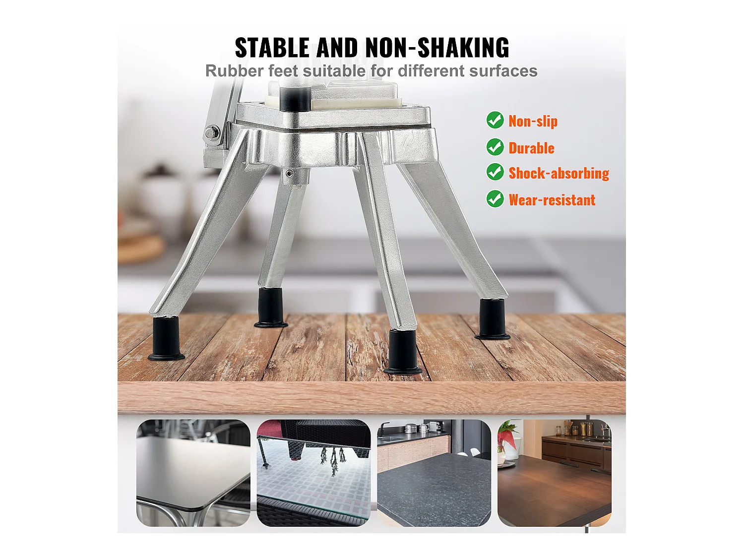 Commerciële Friet- en Groentehakker SucceBuy met 4 Messen – Groente- en Fruit Snijder