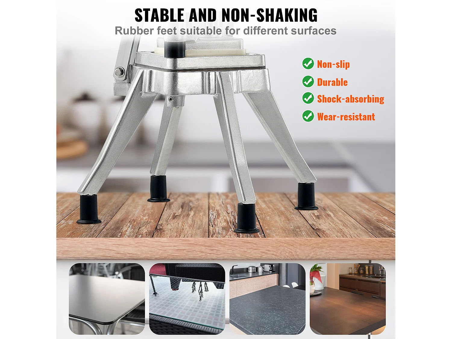 Coupe-Frites et Légumes Hachoir Commercial SucceBuy avec 4 Lames – Coupe-Légumes et Fruits