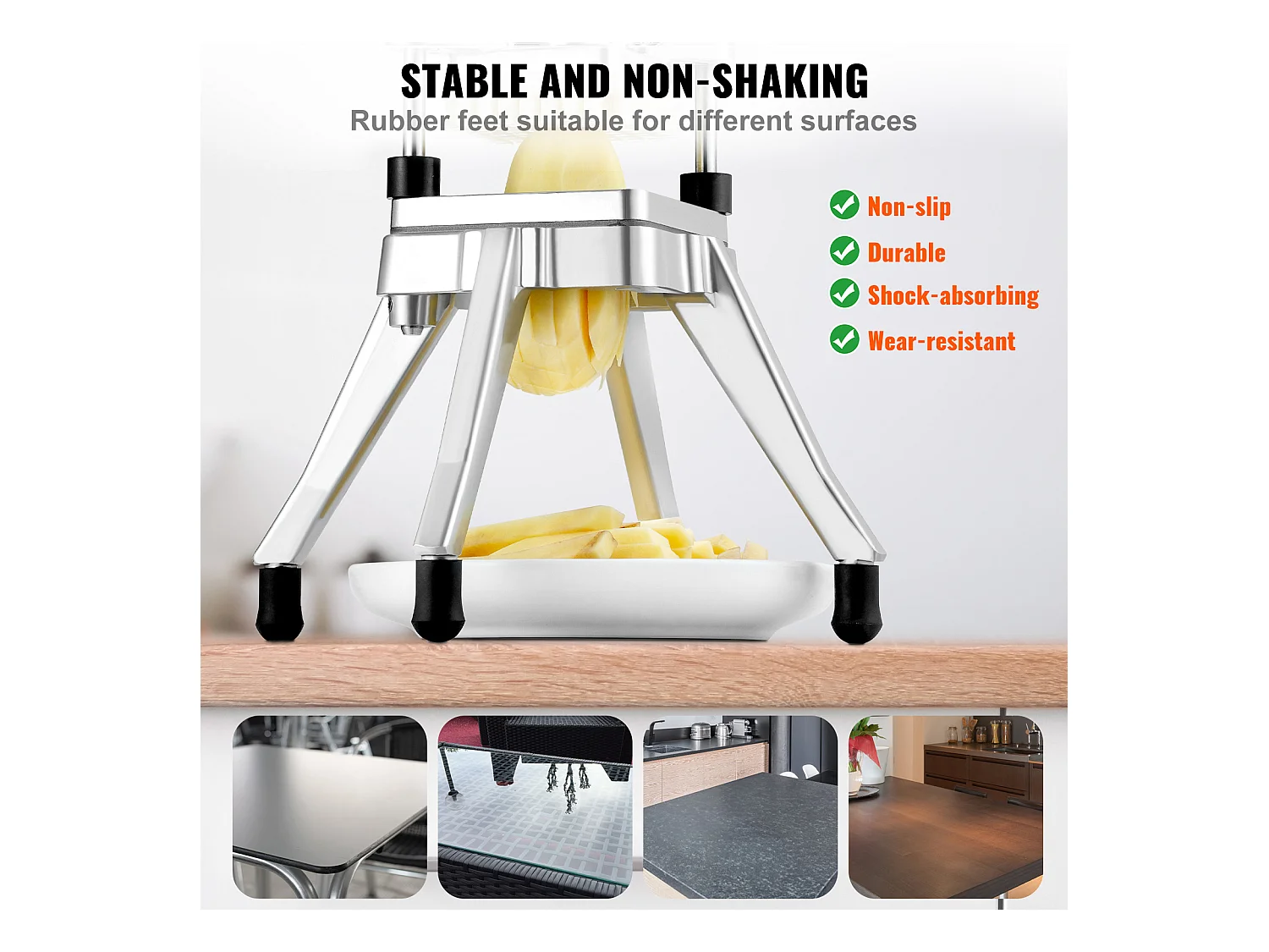 Commerciële Friet- en Groentesnijder SucceBuy 0,95 cm, Fruit- en Tomatensnijder Food Shaper