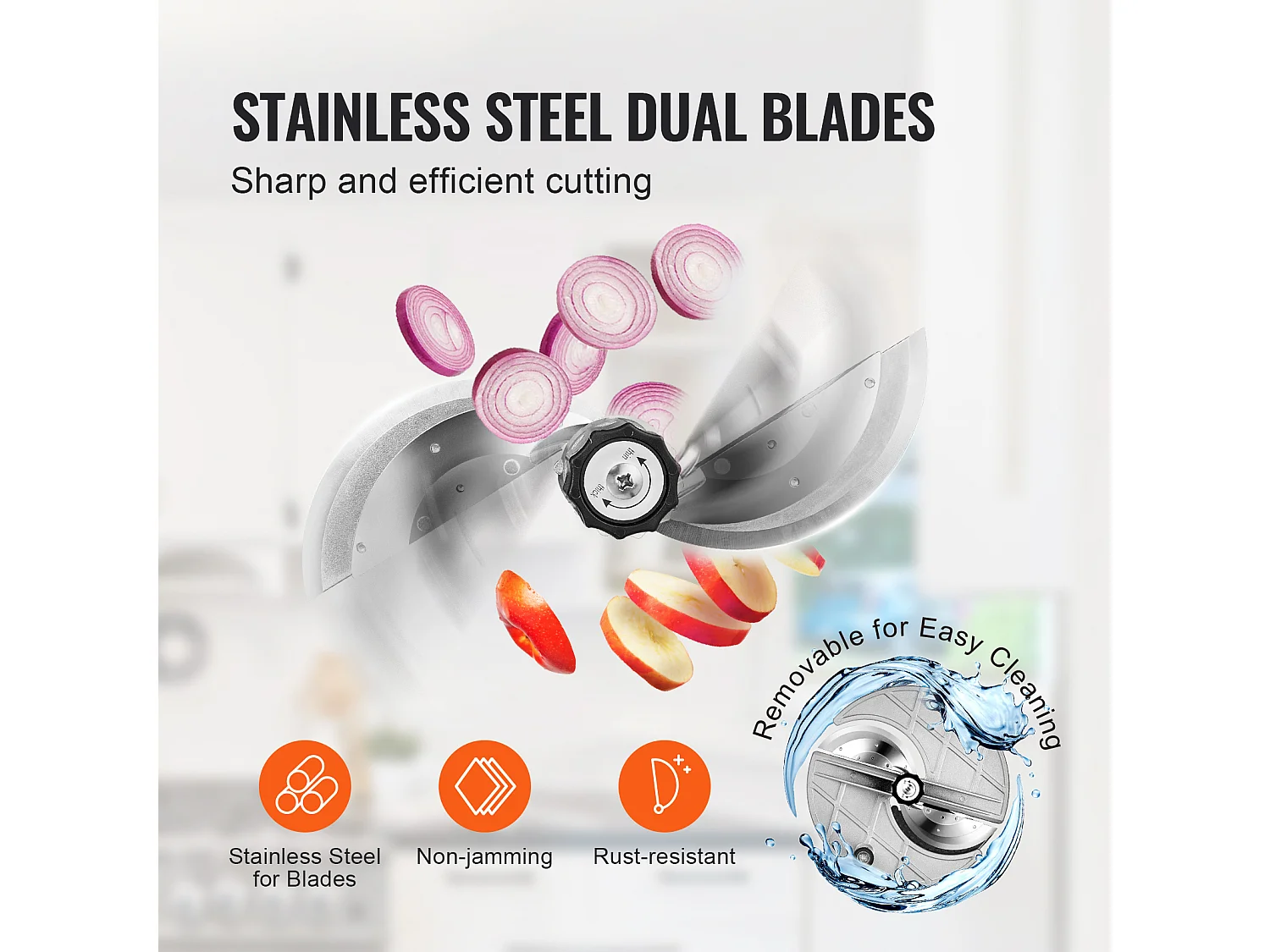 Trancheuse Manuelle SucceBuy Trancheuse à Légumes électrique Manuelle 0-1.27cm, Coupe-Aliments à épaisseur Réglable, Grand Port